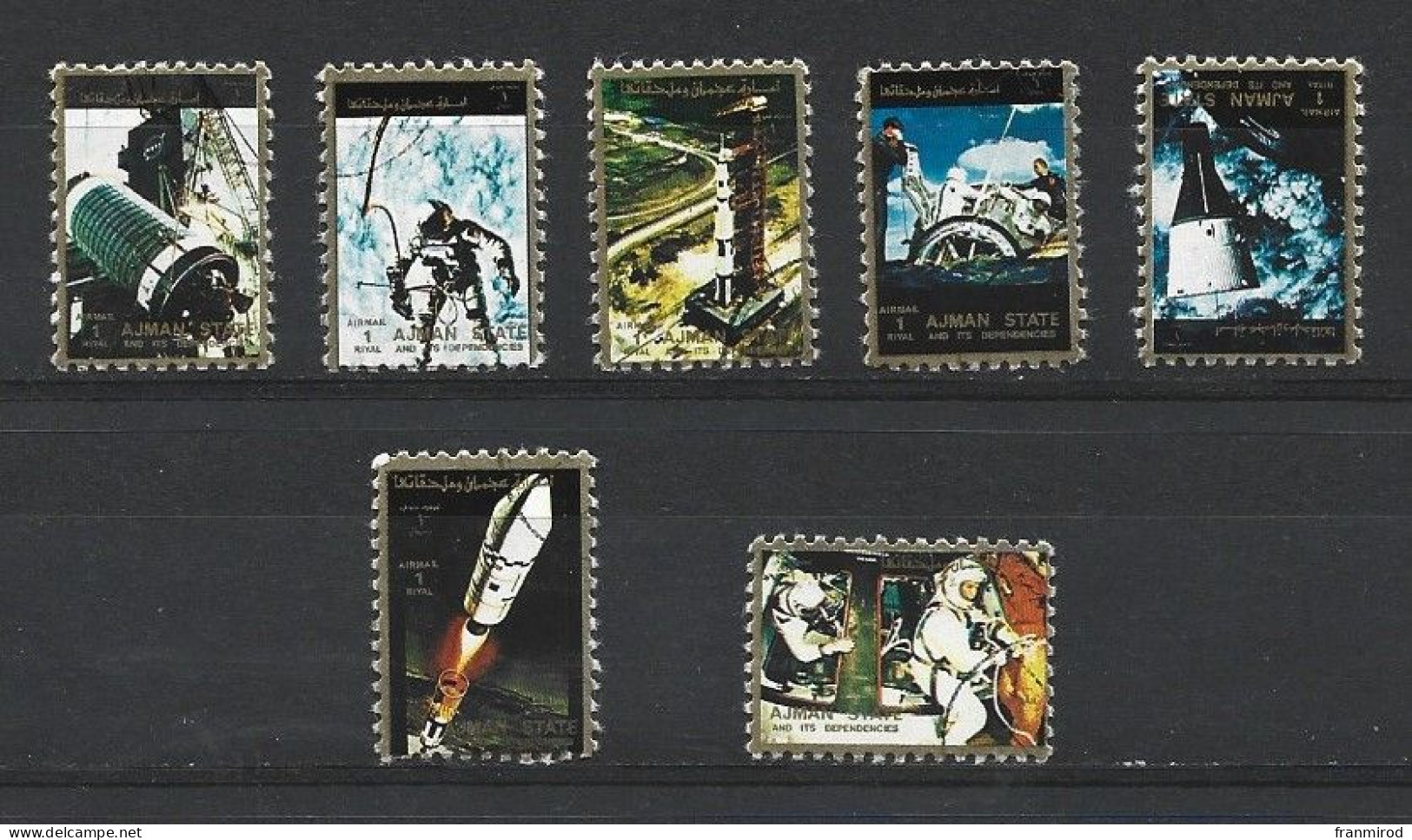 Ajman 1973 Serie Espace Lot De 7 Timbres Petits Formats Oblitéré Sans Trace De Charniére - Collections