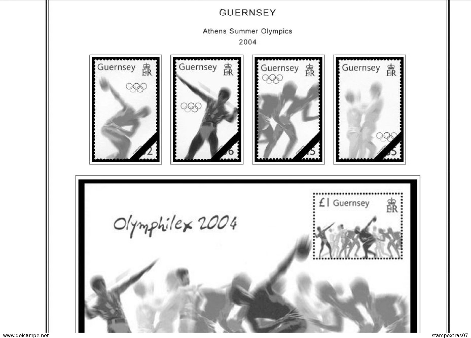 GB GUERNSEY 1958-2010 + 2011- 2020 STAMP ALBUM PAGES (212 b&w illustrated pages)