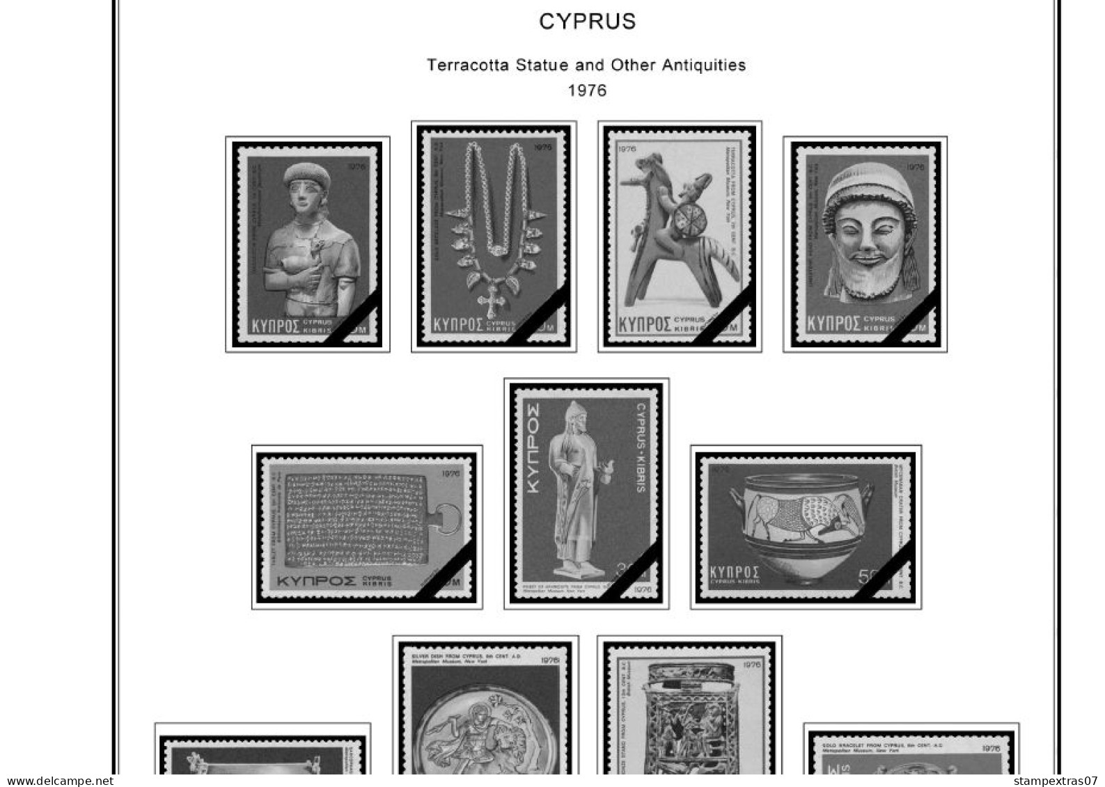 CYPRUS 1880-2010 + 2011-2020 STAMP ALBUM PAGES (177 b&w illustrated pages)