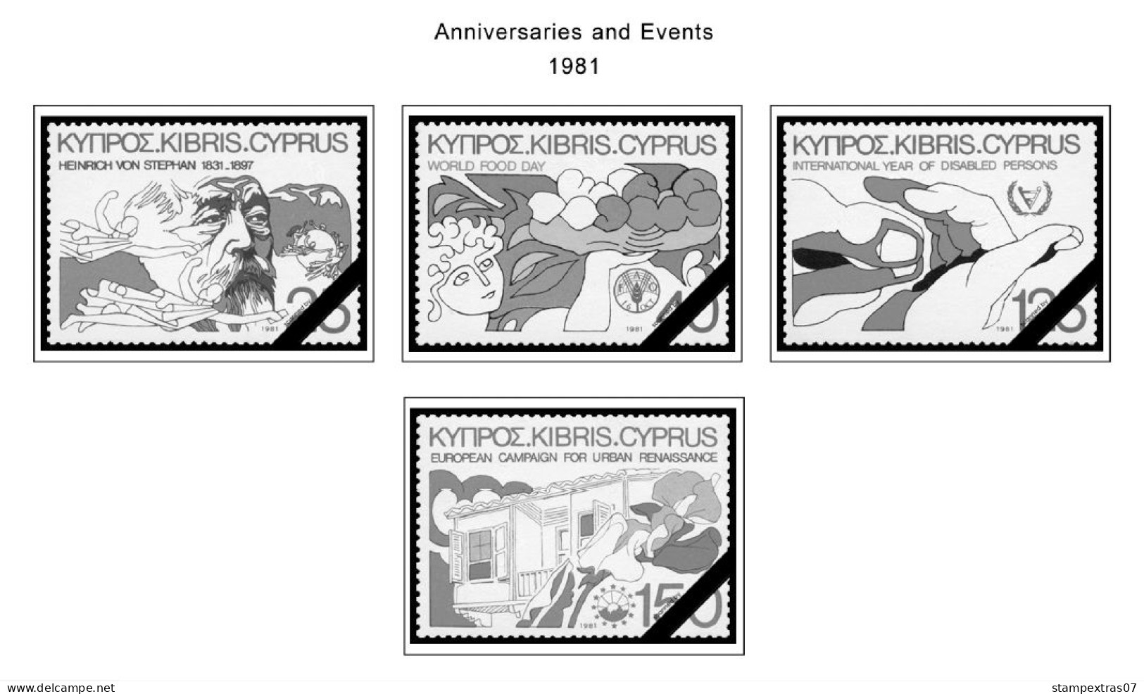 CYPRUS 1880-2010 + 2011-2020 STAMP ALBUM PAGES (177 b&w illustrated pages)