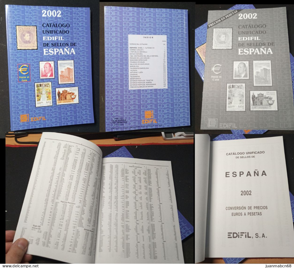 Lote De Catalogos De Sellos Edifil Años 1986, 1987, 1989 Y 2002 - Autres & Non Classés