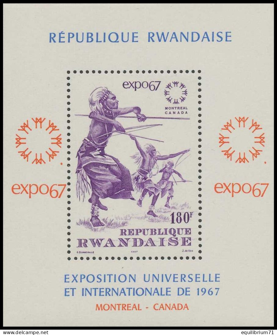 BL7**(204C) -  Exposition Universelle De Montréal / Universeel Expositie Montreal / Montreal Weltausstellung - RWANDA - 1967 – Montreal (Kanada)