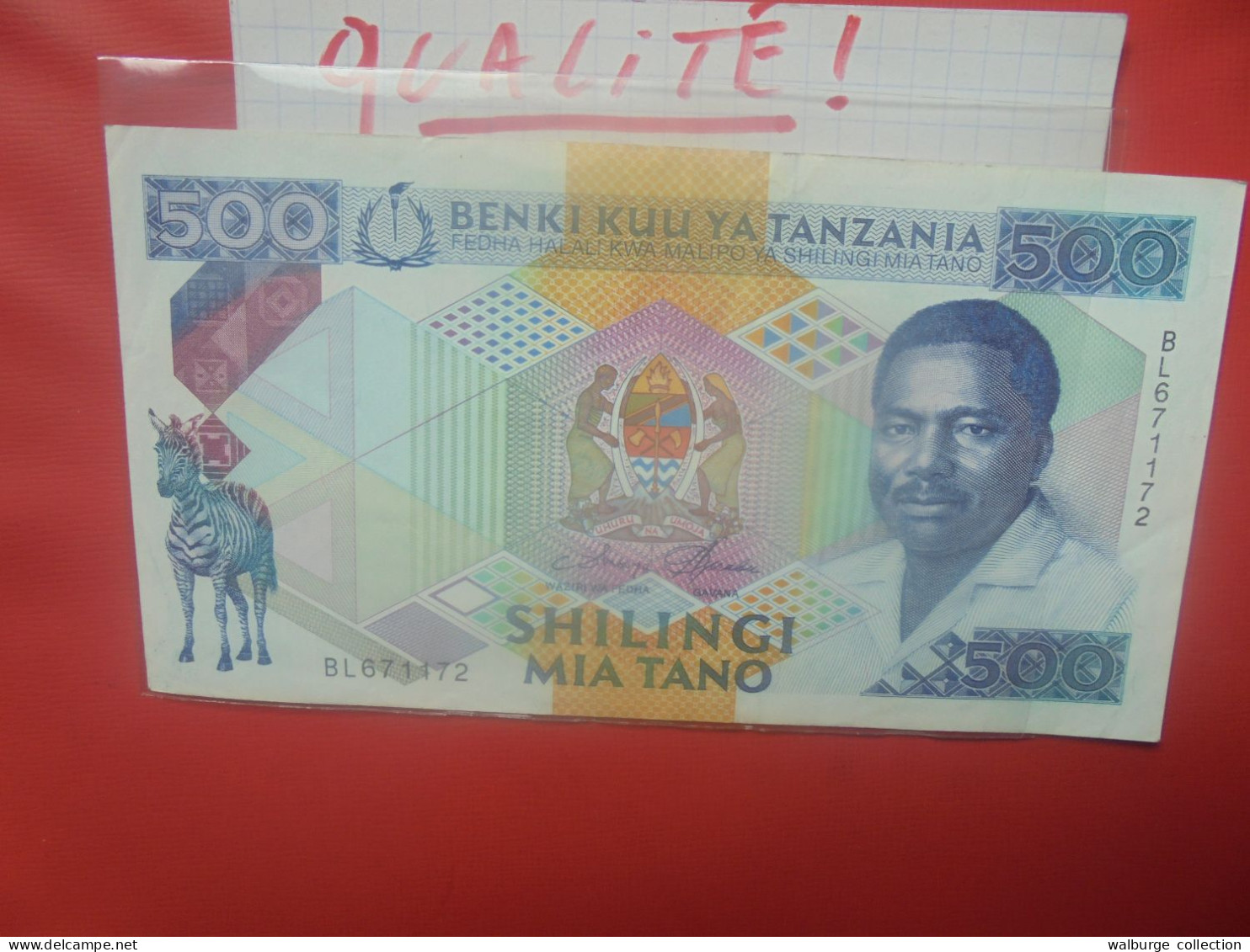 TANZANIE 500 SHILLINGI 1989 Signature N°3 Circuler Belle Qualité (B.29) - Tanzanie