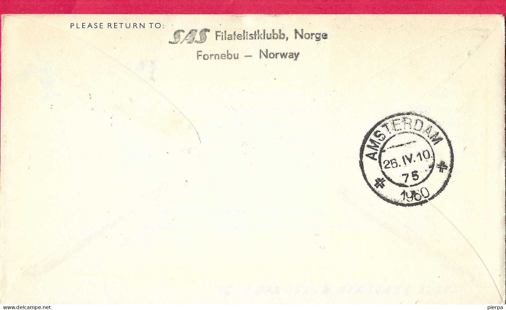 NORGE - FIRST SAS CARAVELLE FLIGHT - FROM OSLO TO AMSTERDAM *25.4.60* ON OFFICIAL COVER - Lettres & Documents