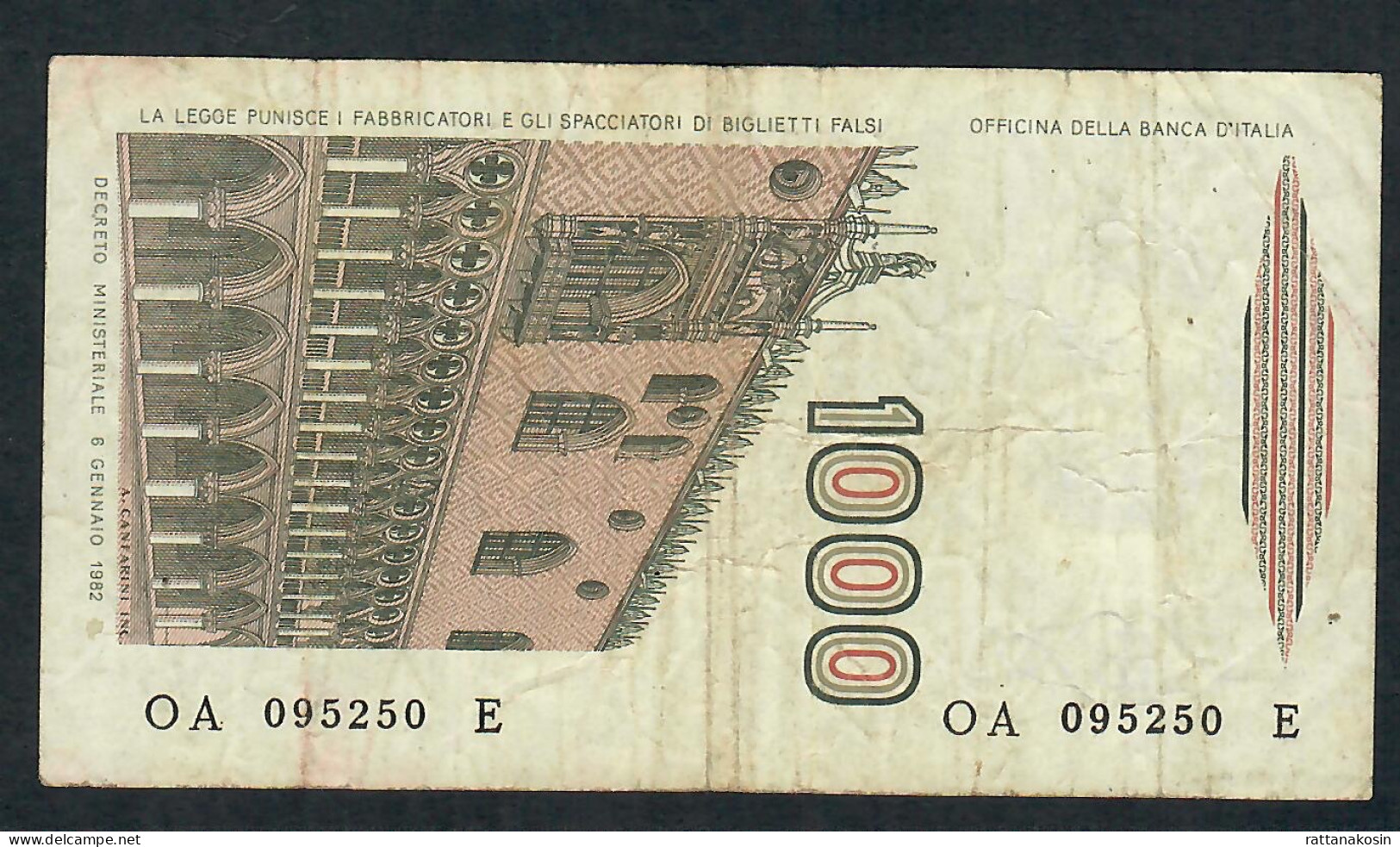 ITALY P109b 1000 LIRE 1982 #OA/E       VF - 1.000 Lire