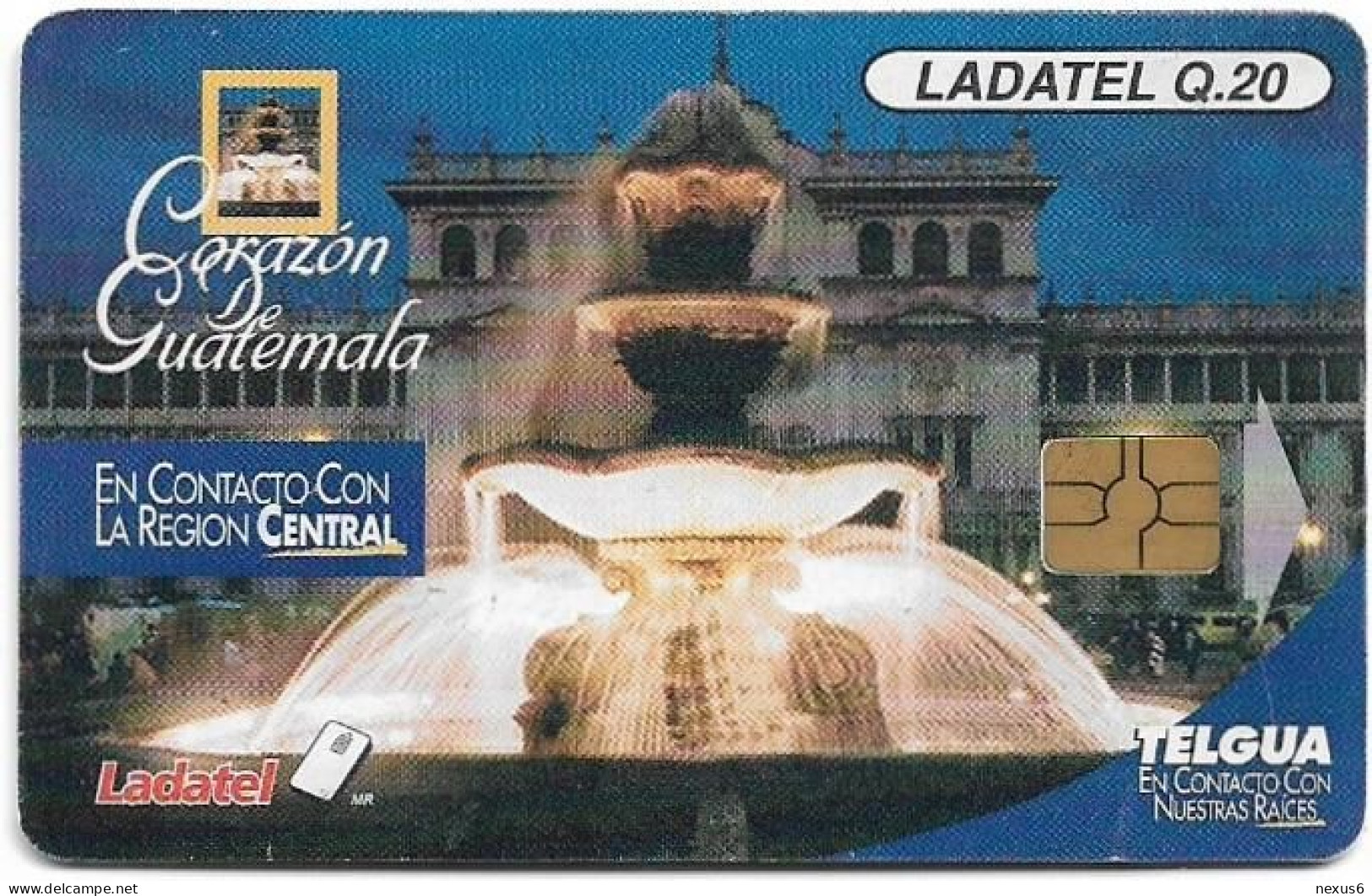 Guatemala - Telgua Ladatel - Corazon De Guatemala, Gem5 Black, 2002, 20Q, Used - Guatemala