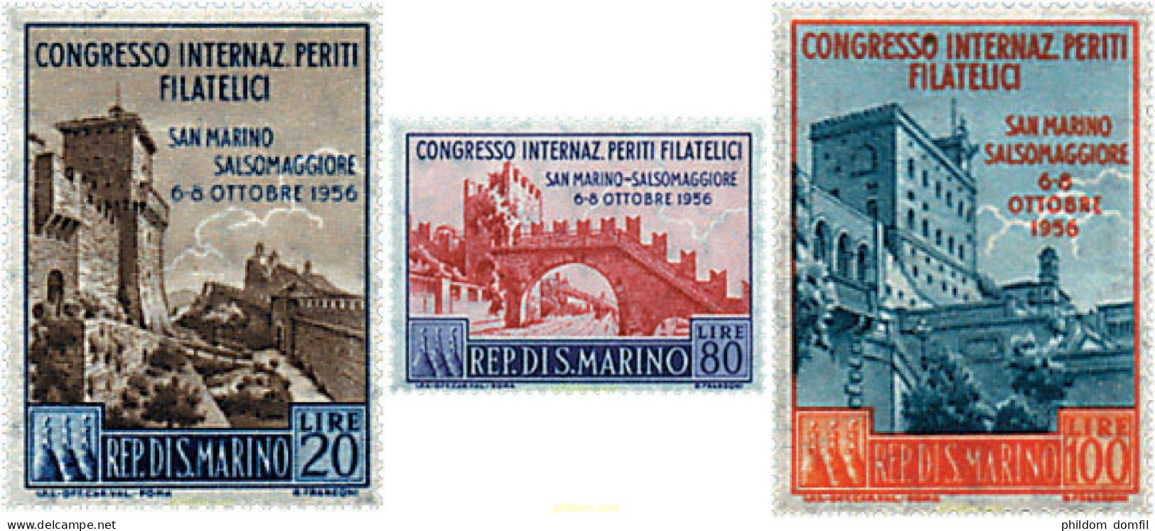 57853 MNH SAN MARINO 1956 CONGRESO INTERNACIONAL DE EXPERTOS FILATELICOS - Usados