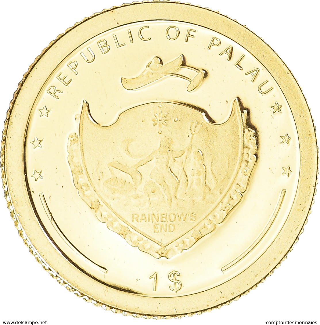 Monnaie, Palau, Bull And Bear, Dollar, 2007, FDC, Or - Palau