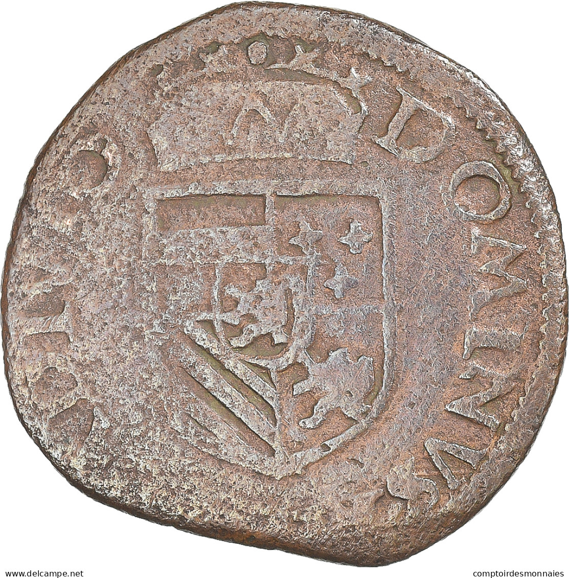 Monnaie, Pays-Bas Espagnols, Philippe II, Gigot, 1589, Maastricht, TTB, Cuivre - …-1795 : Période Ancienne