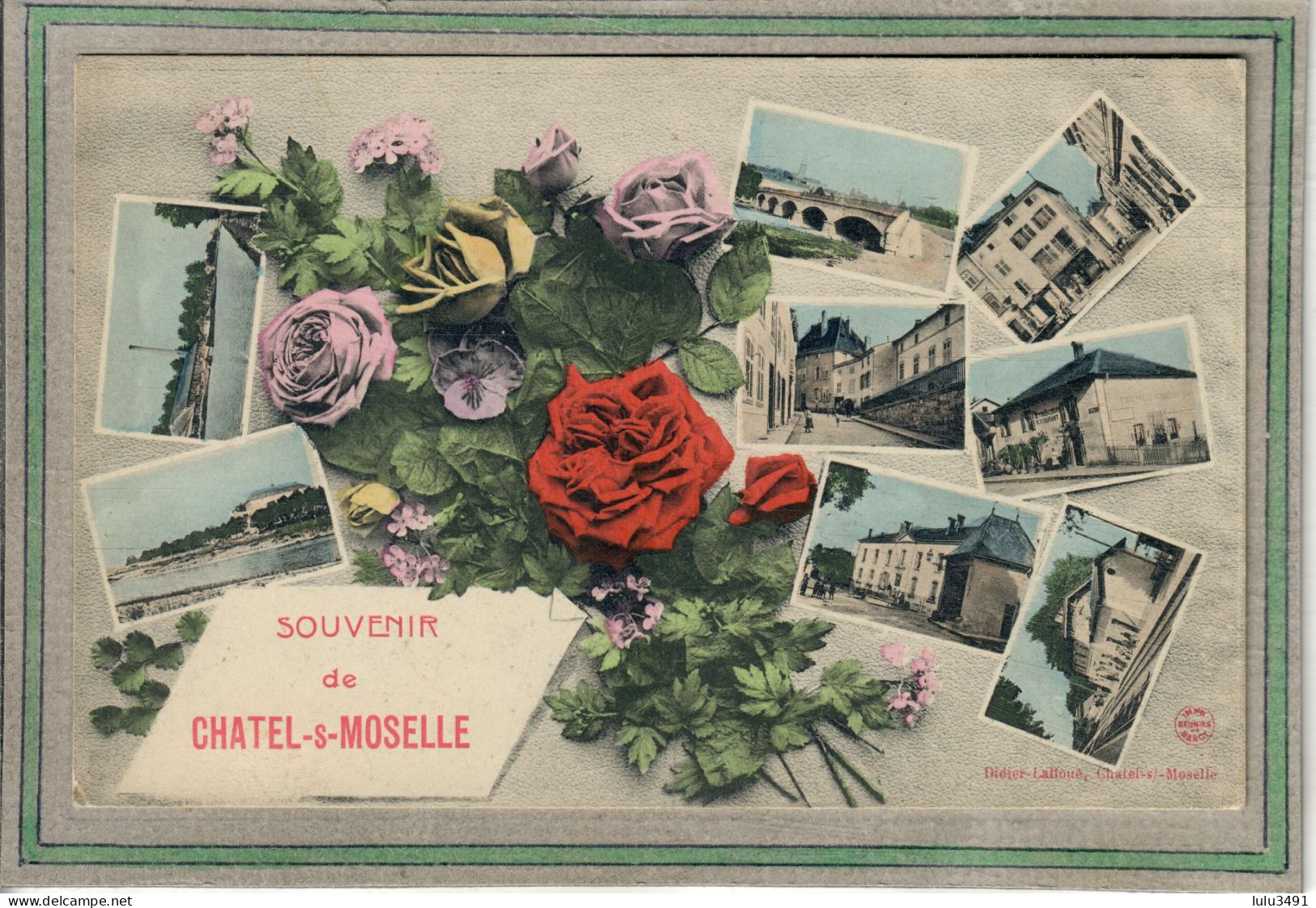 CPA (88) CHATEL-sur-MOSELLE - Carte Multivues Souvenir De Chatel - Carte Colorisée Du Début Du Siècle - Chatel Sur Moselle