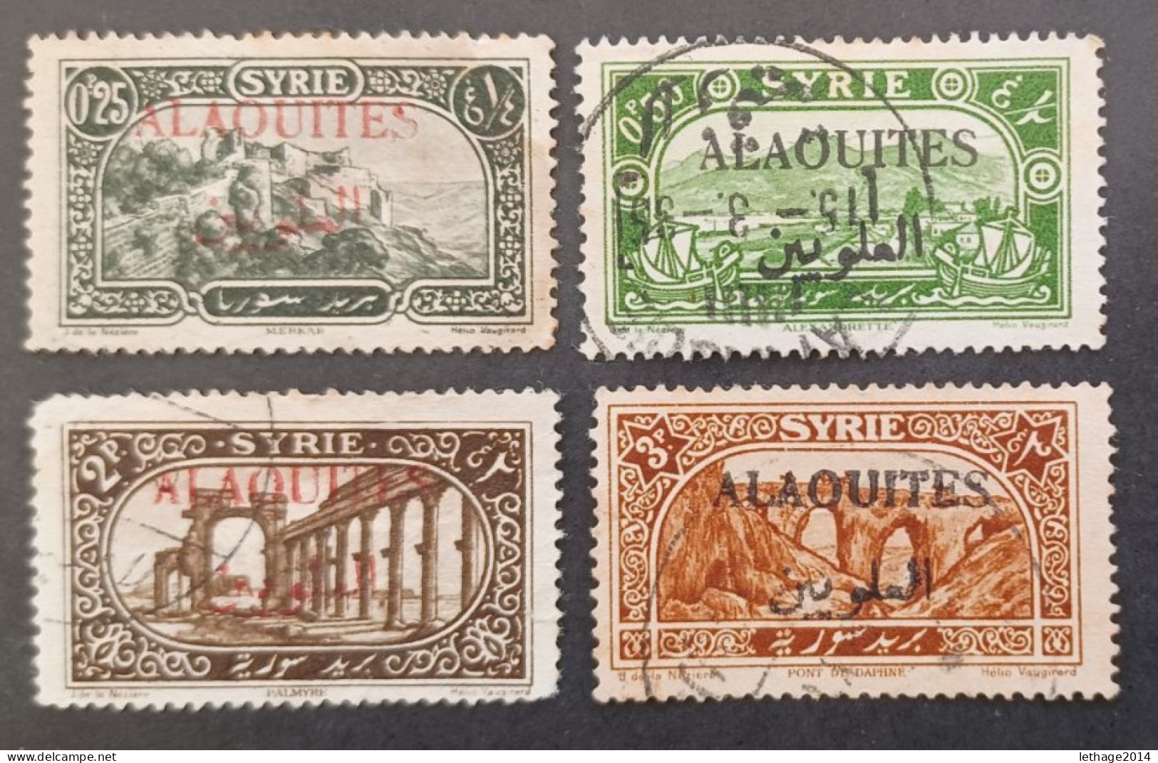 ALAOUITES SYRIE سوريا  SYRIA 1925 STAMPS OF SYRIA OF 1925 OVERPRINT CAT YVERT N 23-24-29-31 - Used Stamps