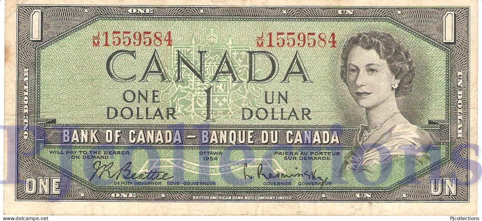 CANADA 1 DOLLAR 1954 PICK 75b VF - Canada