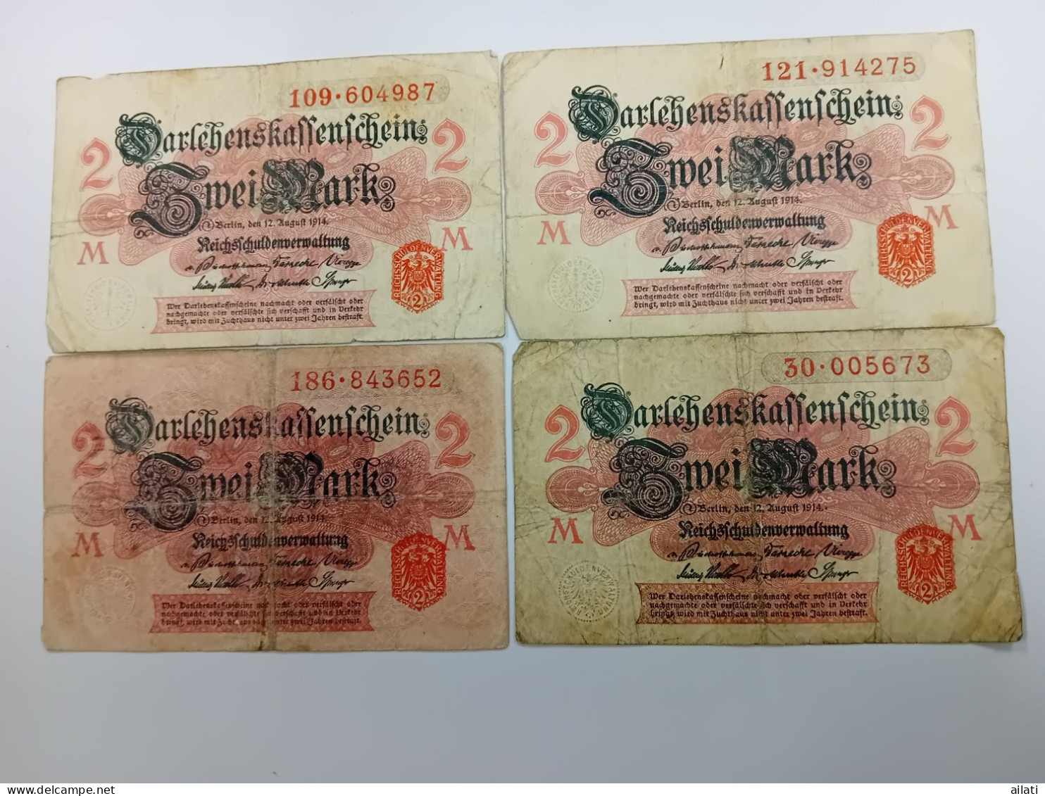 Lot De 4 Billet 2 Mark Allemand - 5 Mark