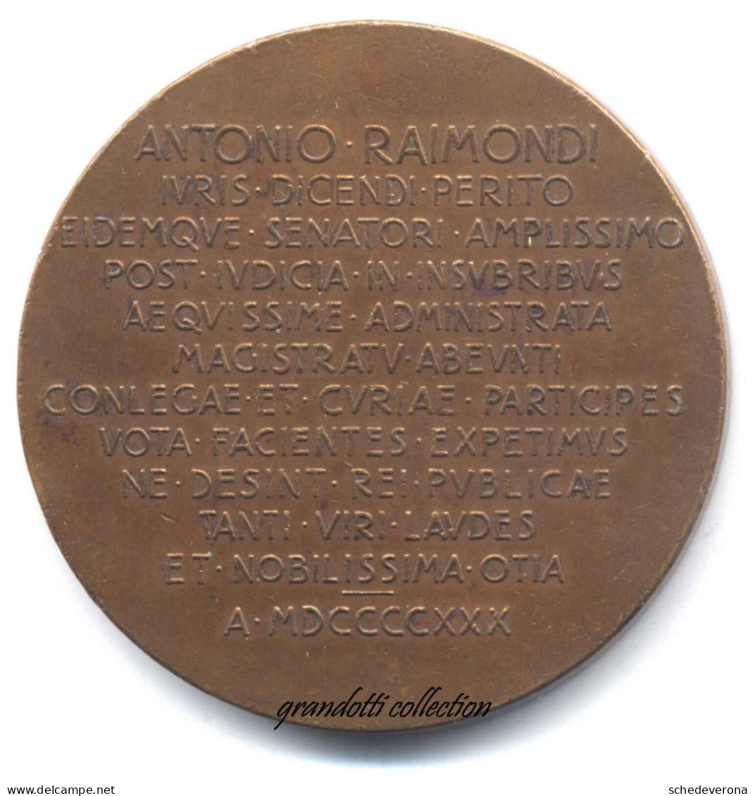 ANTONIO RAIMONDI SENATORE 1930 FINE MAGISTRATURA MEDAGLIA SAROLDI - Professionali/Di Società