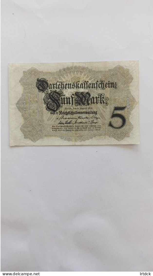 Billet Allemagne 5 Mark 1914 - 5 Mark