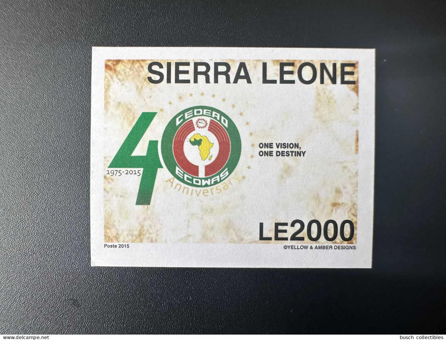 Sierra Leone 2015 ND Imperf Emission Commune Joint Issue CEDEAO ECOWAS 40 Ans 40 Years - Sierra Leone (1961-...)