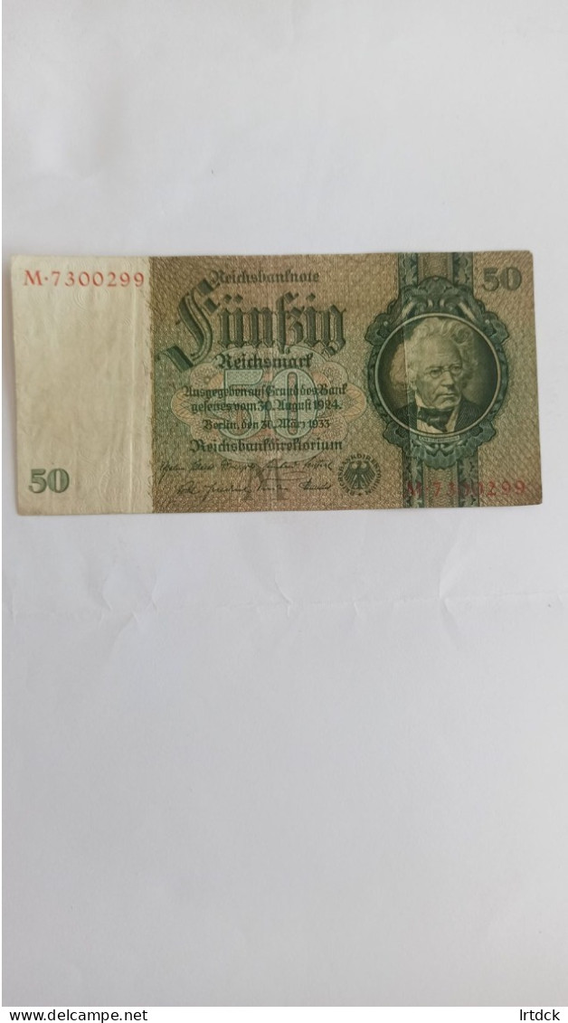 Billet Allemagne 50 Reichsmark  1933 - 50 Reichsmark