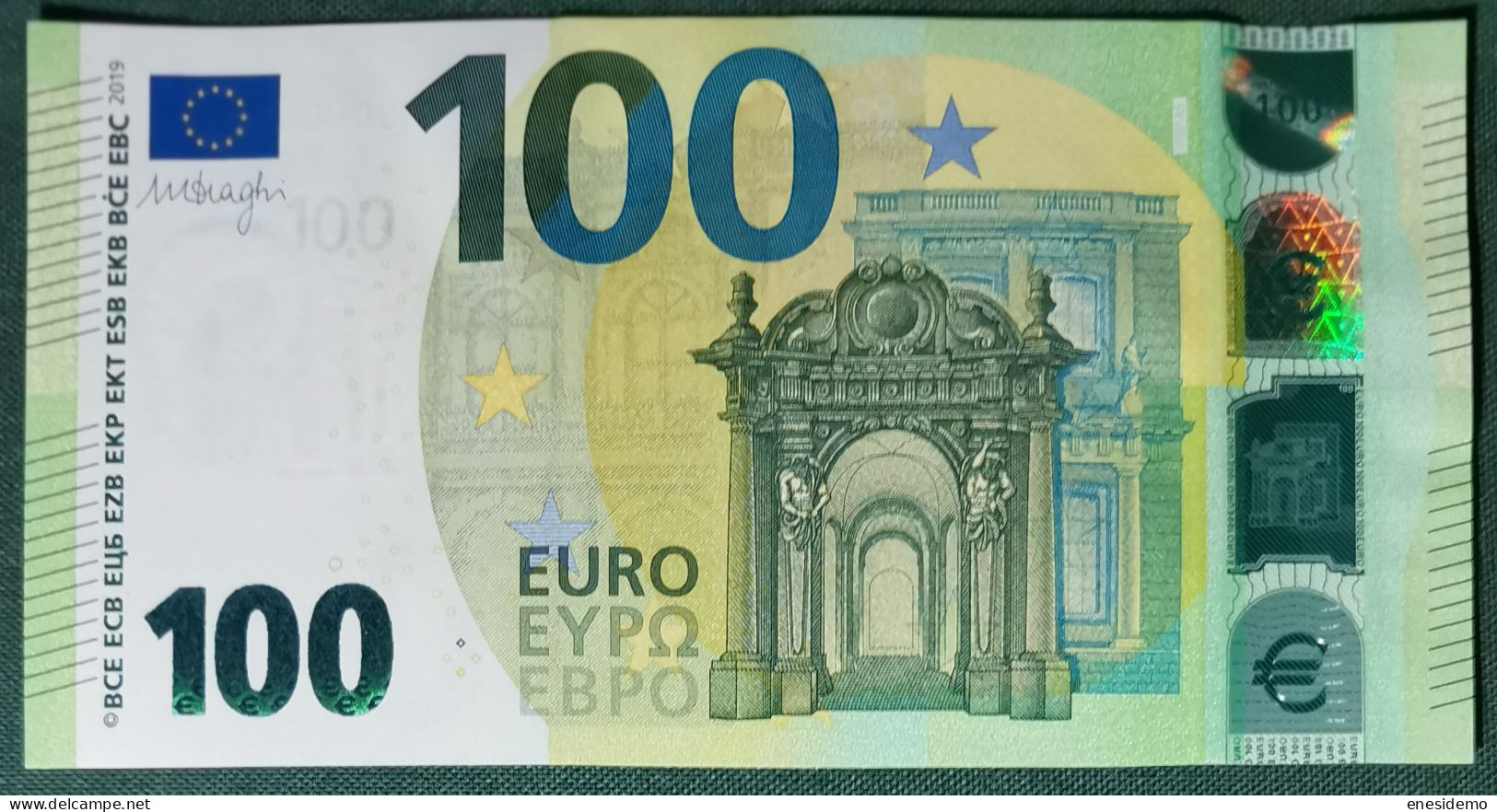 100 EURO SPAIN 2019 DRAGHI V001A5 VA0000 RARE VERY LOW SERIAL NUMBER UNCIRCULATED PERFECT - 100 Euro