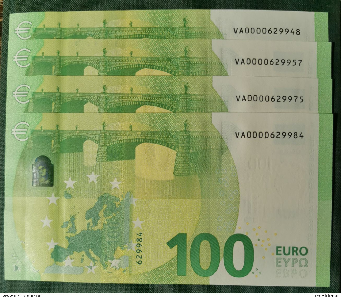 100 EURO SPAIN 2019 DRAGHI V001A5 VA0000 RARE VERY LOW SERIAL NUMBER UNCIRCULATED PERFECT - 100 Euro