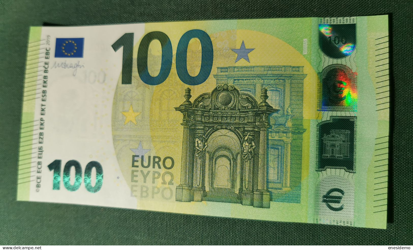 100 EURO SPAIN 2019 DRAGHI V001A5 VA0000 RARE VERY LOW SERIAL NUMBER UNCIRCULATED PERFECT - 100 Euro