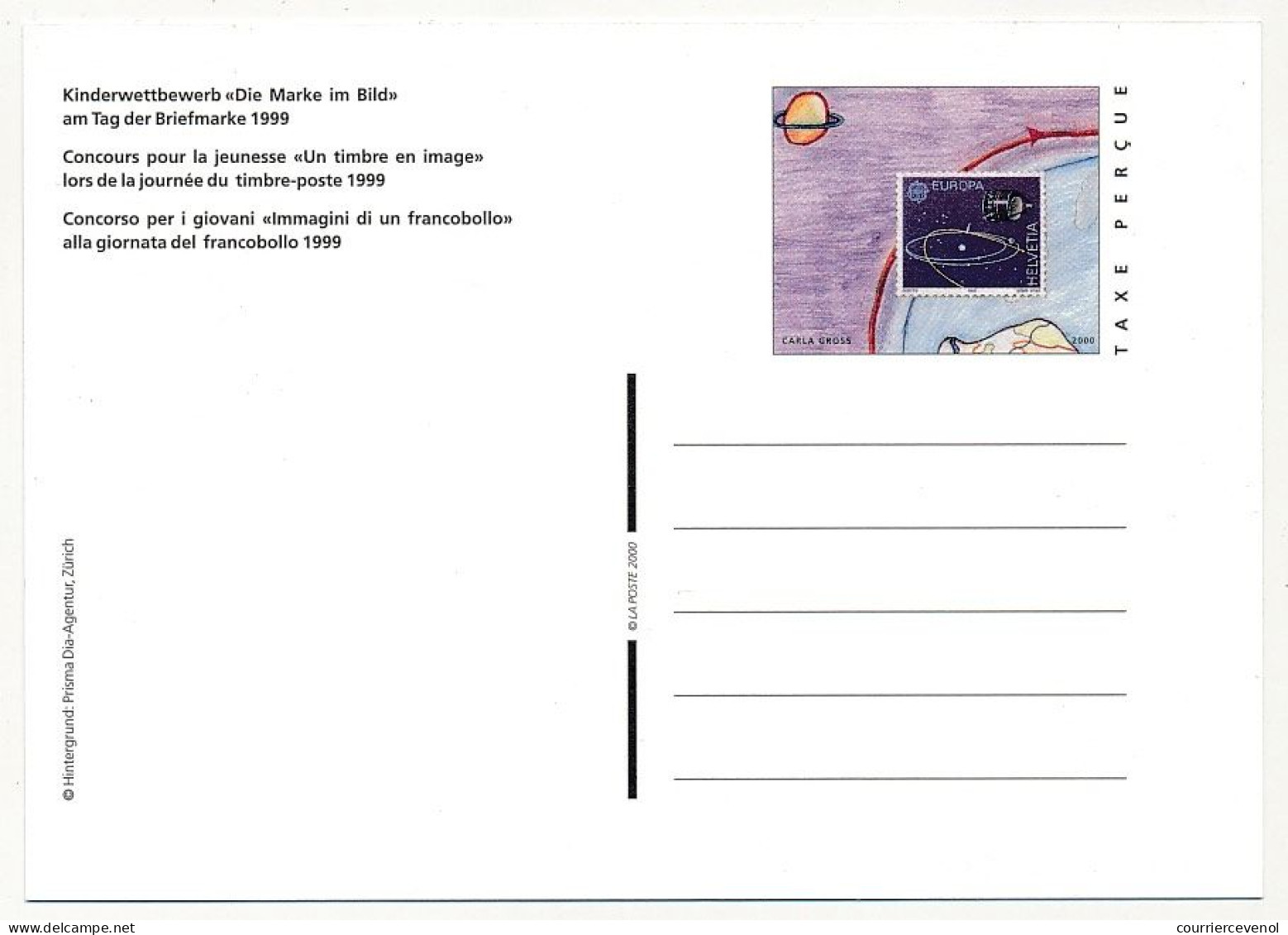 SUISSE - 2 Entiers Postaux (CPs) - Un Timbre En Image Journée Du Timbre 1999 - 1 CP Neuve, 1 Obl.1er Jour Bern - Postwaardestukken