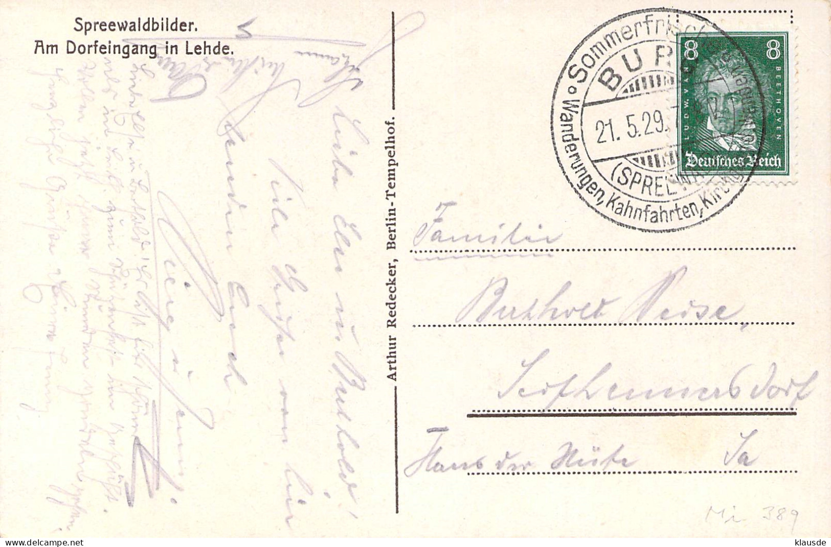 Spreewaldbilder - Am Dorfeingang In Lehde Gel.1929 SST - Luebben (Spreewald)