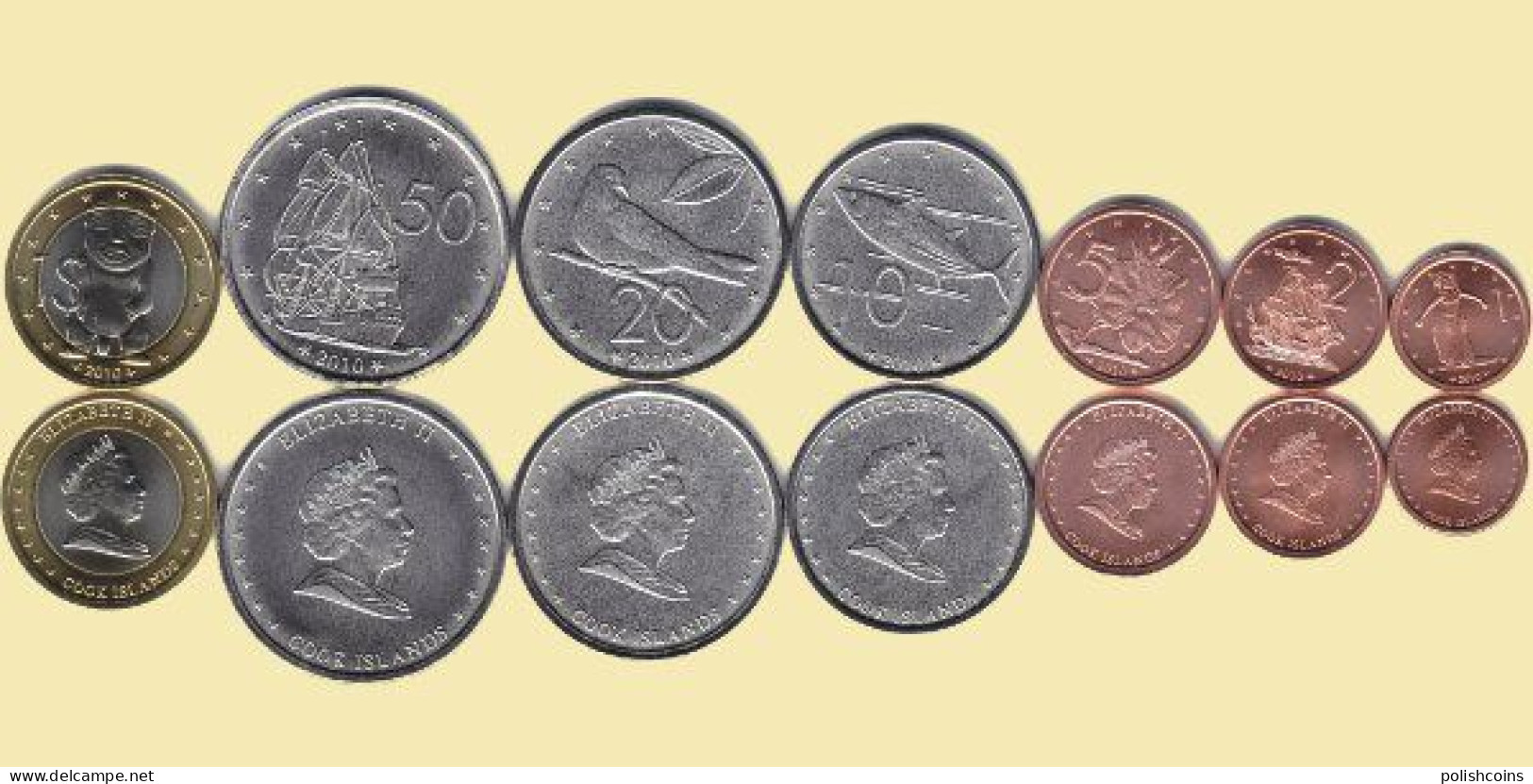 COOK ISLANDS 2010 Set Of 7 Coins UNC - Cook