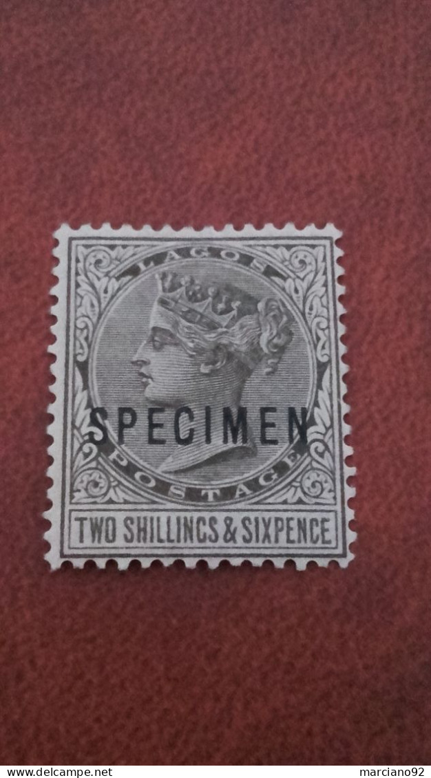 Très Rare Et Ancien Timbre LAGOS ; Spècimen , Two Shillings , Six Pence , Neuf  Specimen - Fiktive & Specimen