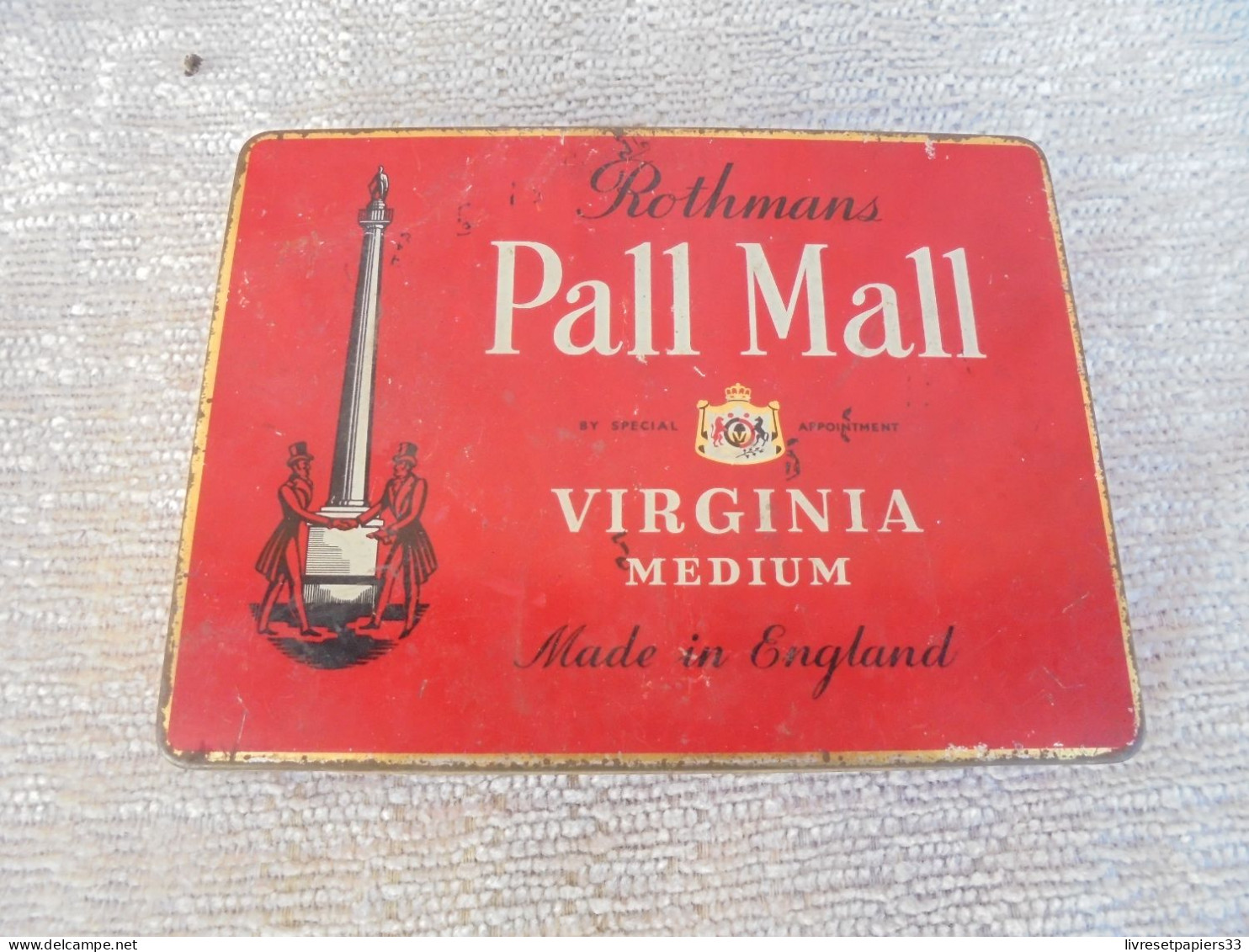 Boite (vide) En Métal Rothmans Pall Mall Virginia Médium - Boites à Tabac Vides