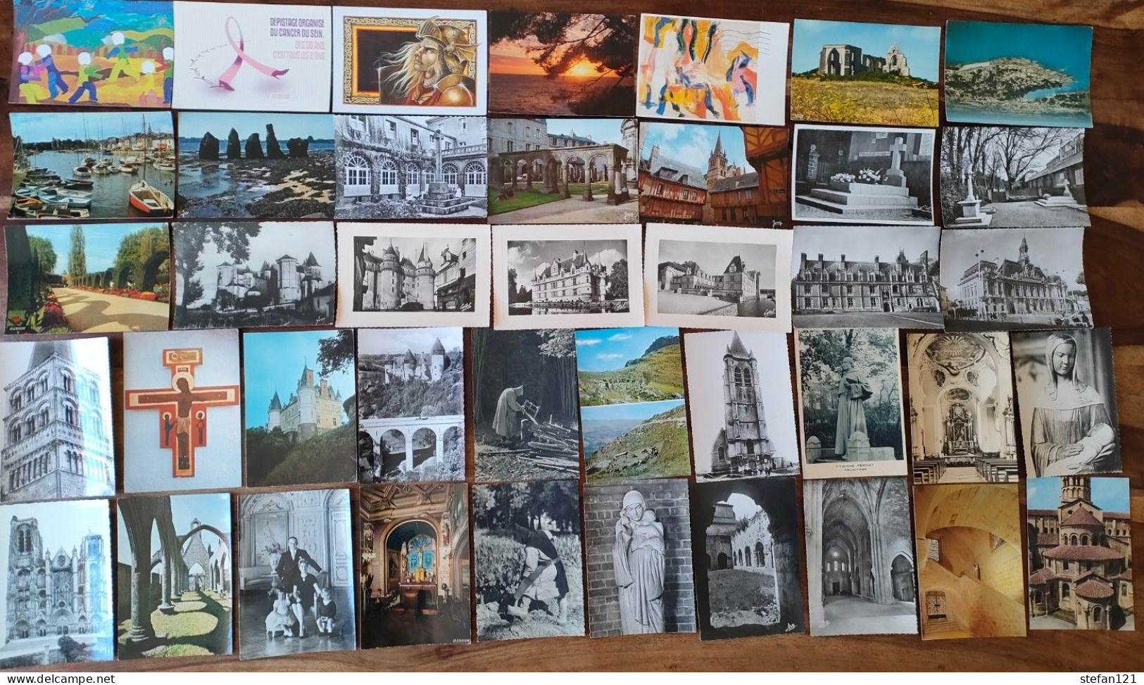 Lot de cartes postales semi modernes - France = 952 - Monde = 163 - + 212 petites cartes - Toutes photographiées