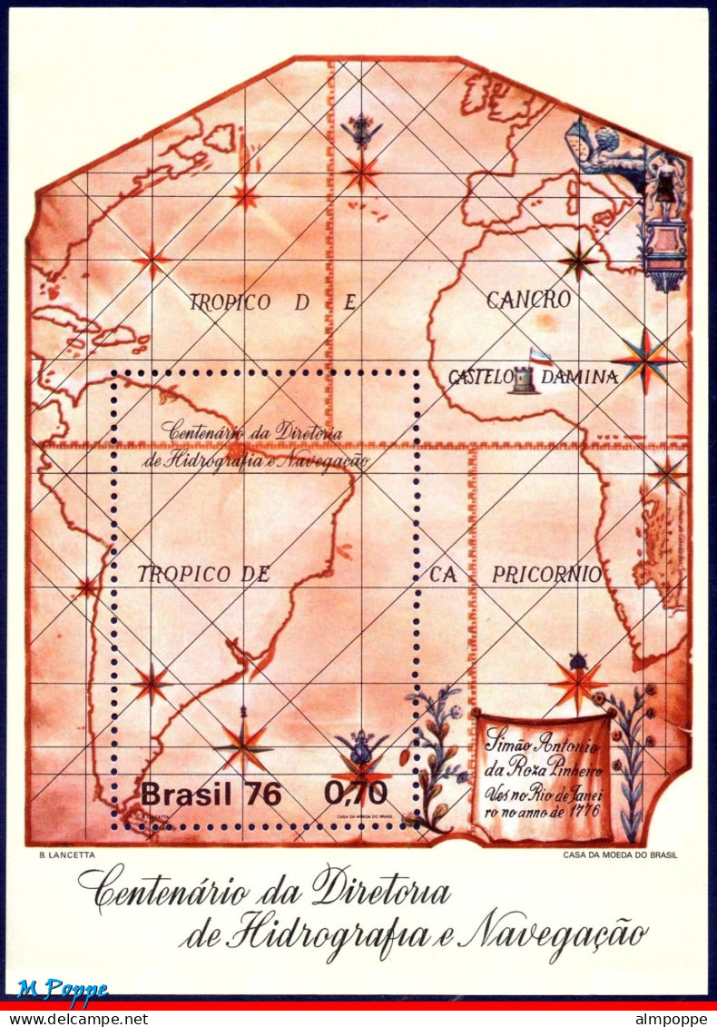 Ref. BR-Y1976-SS BRAZIL 1976 - ALL SOUVENIR SHEETS OFTHE YEAR, SCOTT 1426 1484, ALL MNH VF, . 2V Sc# 1426+1484 - Full Years