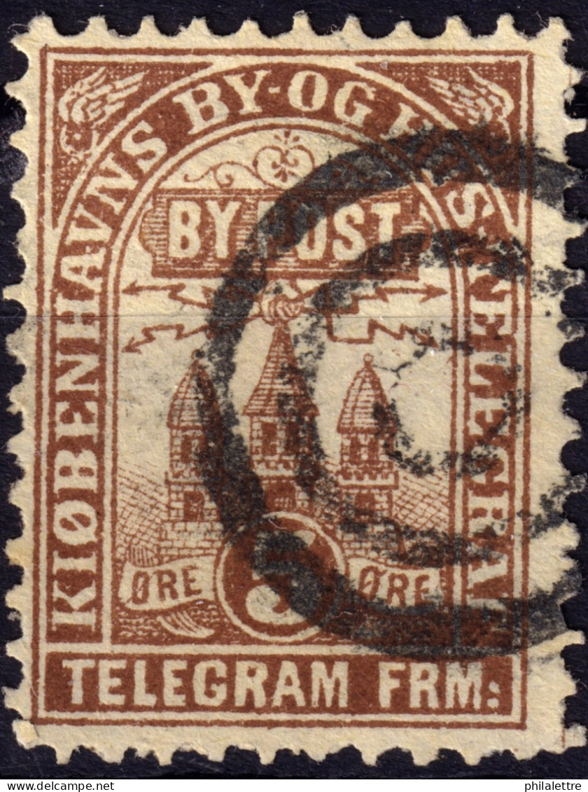 DANEMARK / DENMARK - 1880 - COPENHAGEN Lauritzen & Thaulow Local Post 5øre Chocolate - VF Used -d - Local Post Stamps