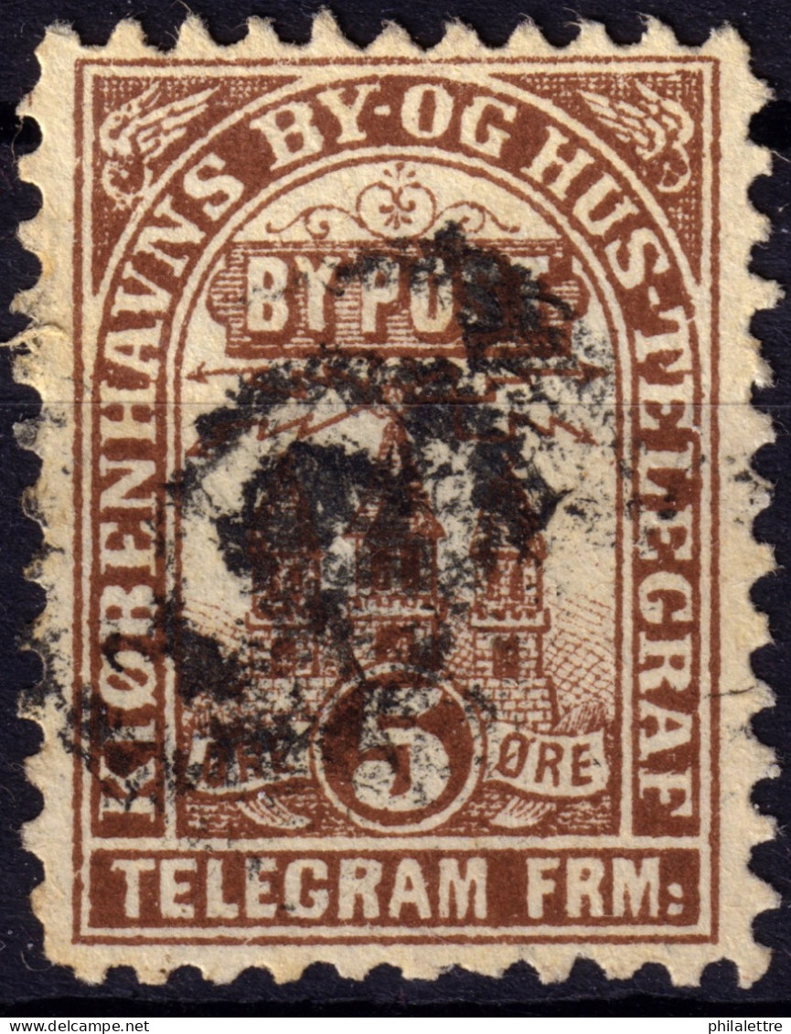 DANEMARK / DENMARK - 1880 - COPENHAGEN Lauritzen & Thaulow Local Post 5øre Chocolate - VF Used -f - Local Post Stamps