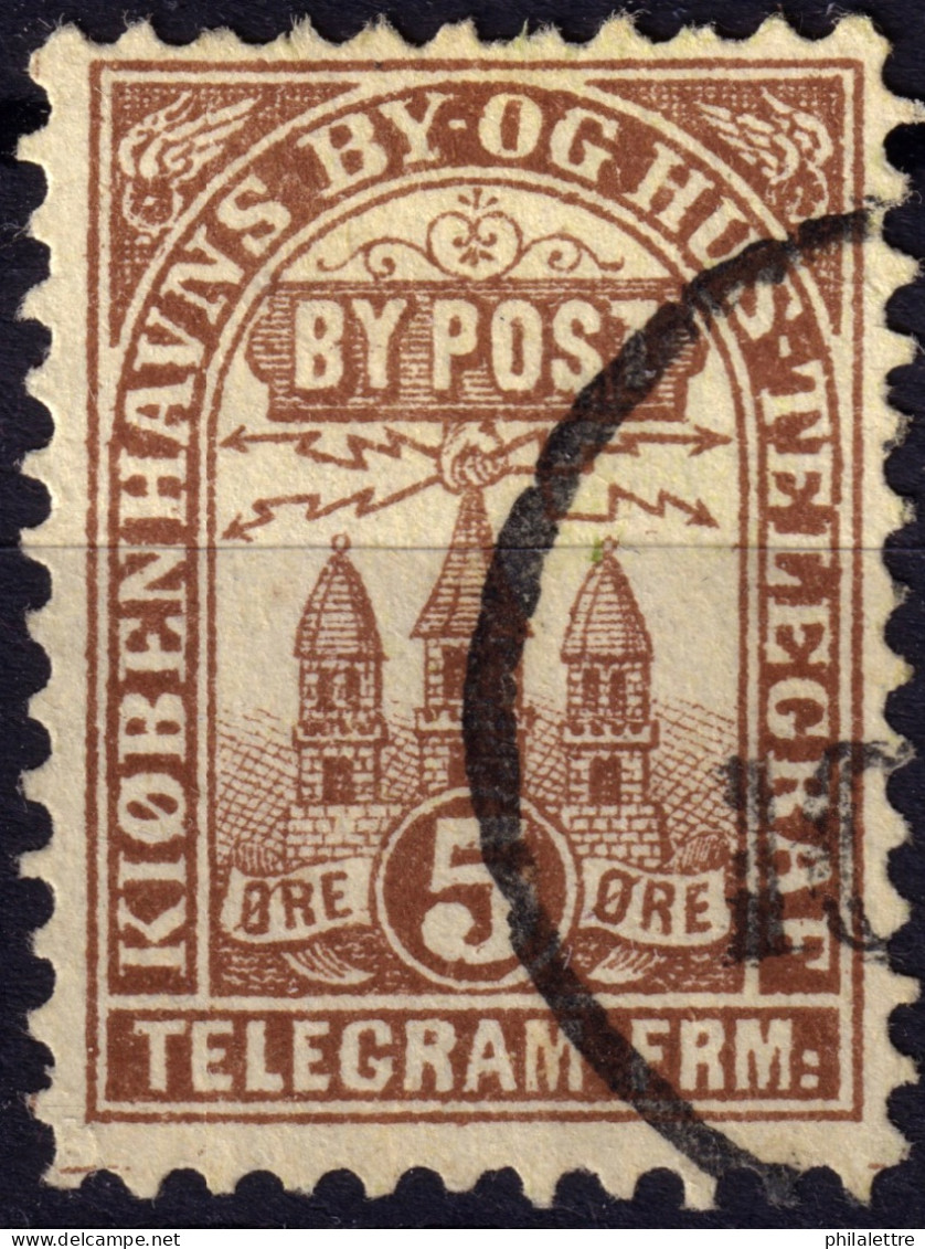 DANEMARK / DENMARK - 1880 - COPENHAGEN Lauritzen & Thaulow Local Post 5øre Chocolate - VF Used -h - Local Post Stamps