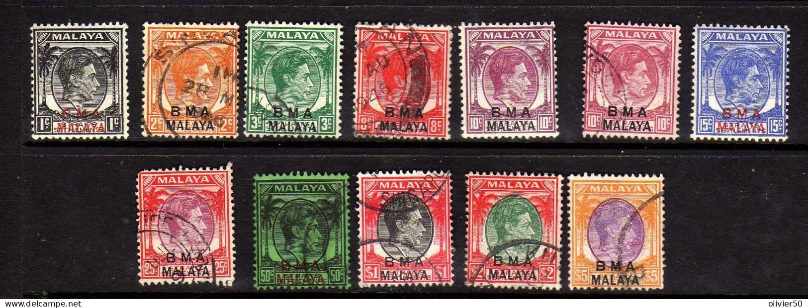 Straits Settlements (1945) - BMA George VI - Obliteres  - 3 Ex. Neufs* - Malaya (British Military Administration)