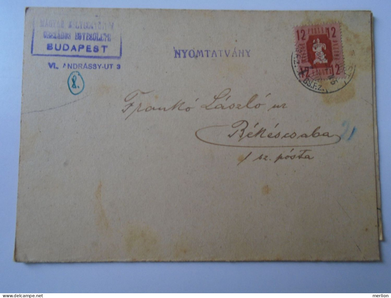 D194148  HUNGARY - National Association Of Hungarian Stamp Collectors - Mailed Circular 1946  -Frankó Bekescsaba - Covers & Documents