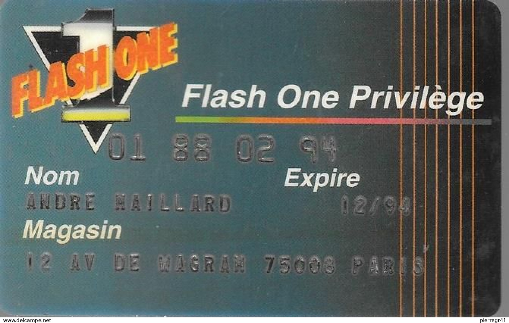 CARTE-MAGNETIQUE-FIDELITE-1994-FLASH ONE PRIVILEGE-TBE- - Exhibition Cards