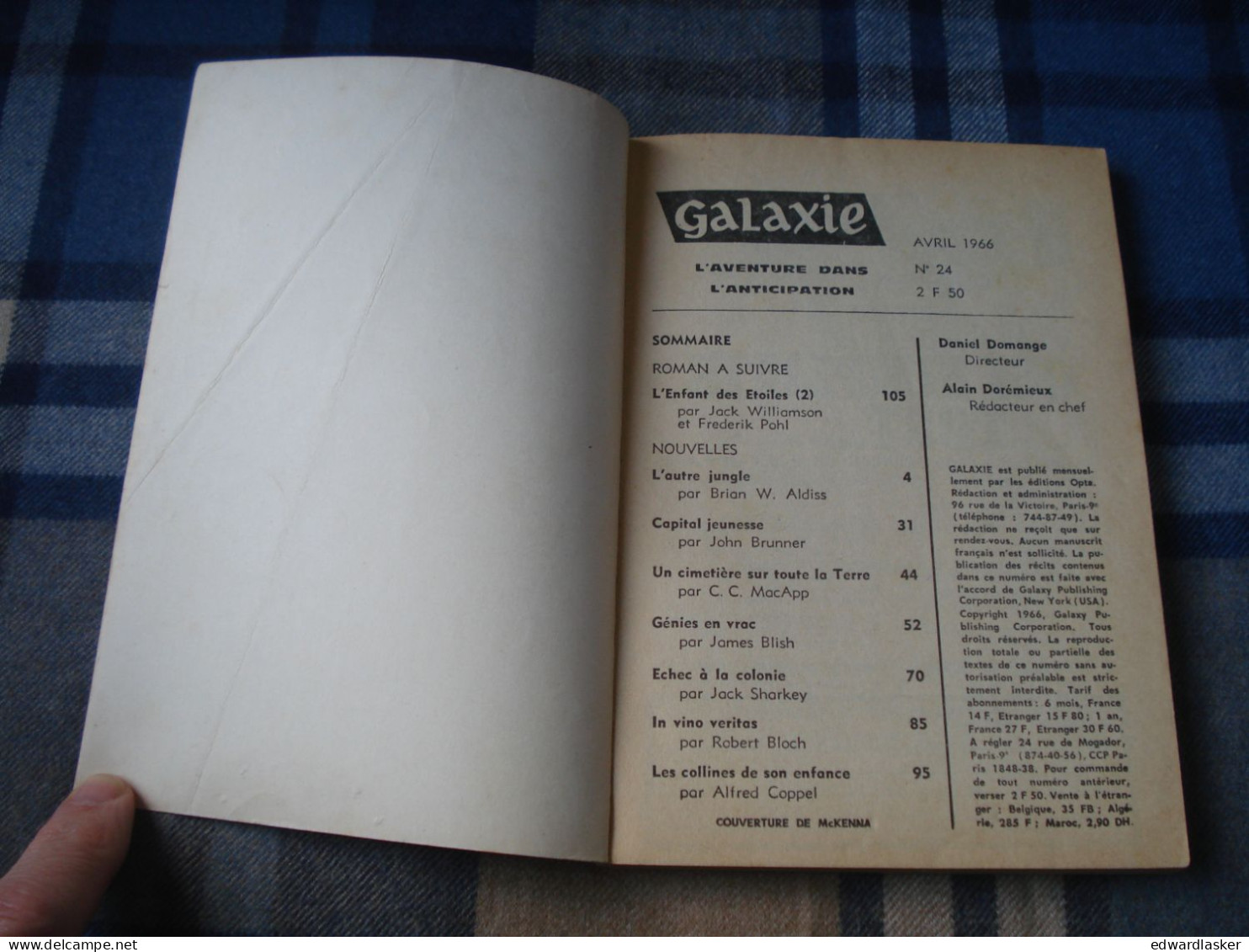 Revue GALAXIE N°24 : James Blish, Brian Aldiss, ... - Opta 1966 - Assez Bon état (plis) - Fictie