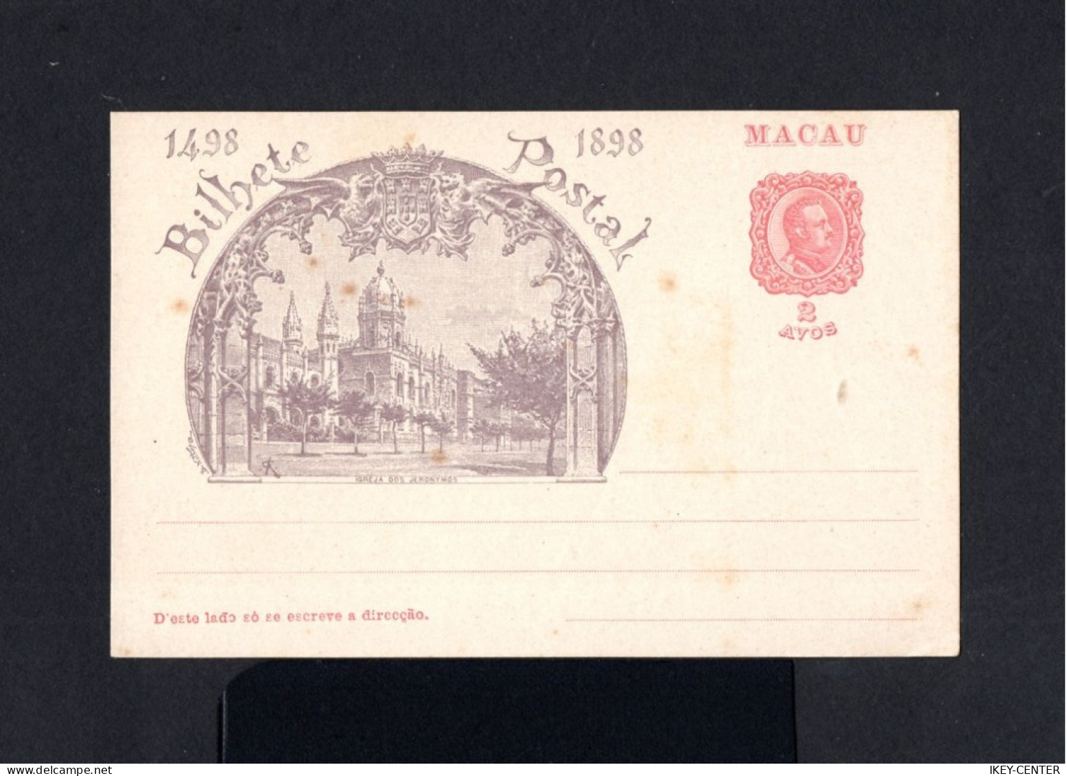 17509-MACAU-CHINA-OLD UNUSED POSTCARD MACAO.2 Avos.PORTUGAL.Bilhete Postal.Tarjeta Postal.CARTE POSTALE.Postkarte. - Briefe U. Dokumente