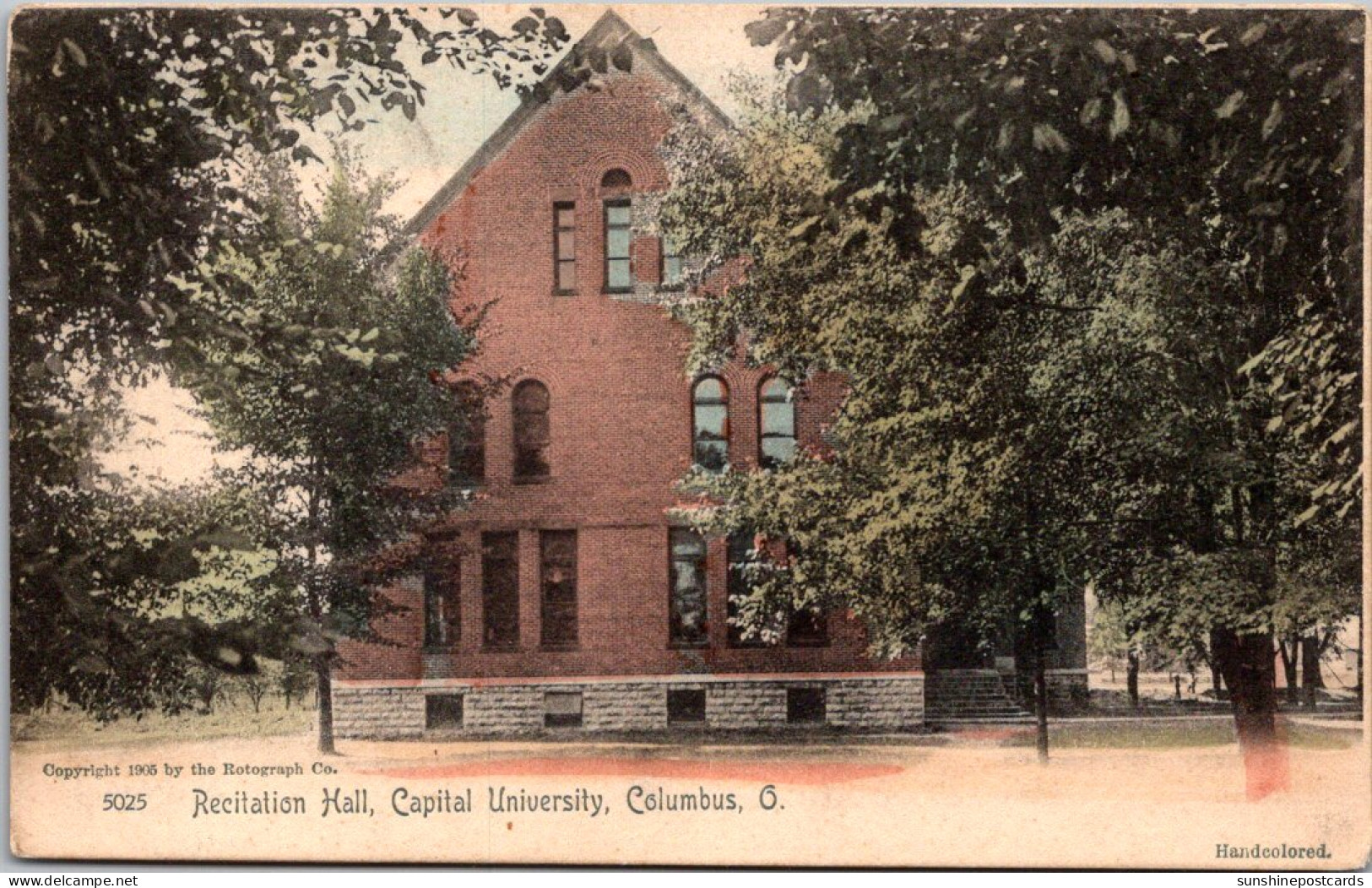 Ohio Columbus Recitation Hall Capitol University 1906 Rotograph - Columbus