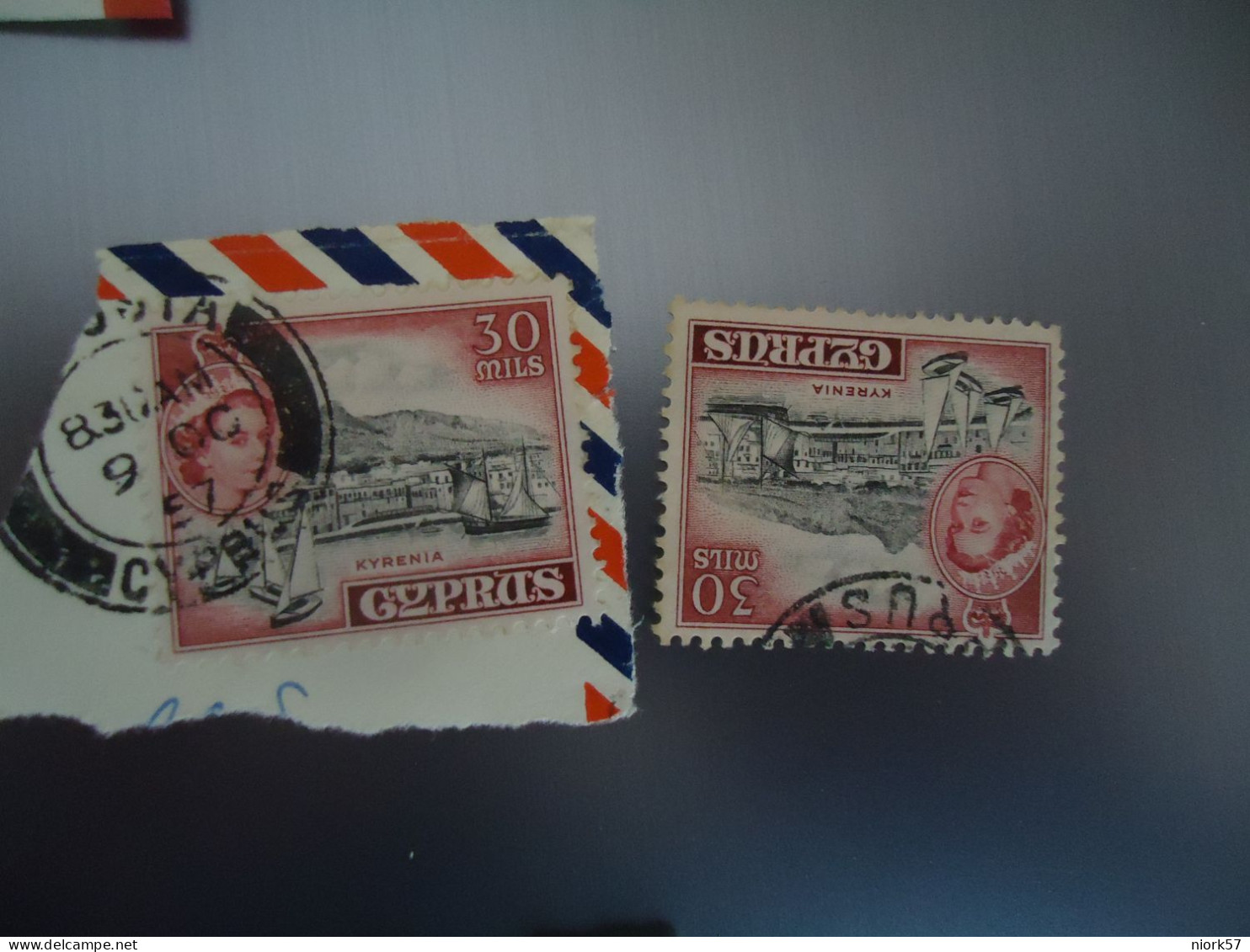 CYPRUS USED STAMPS   2  WITH POSTMARK - Other & Unclassified