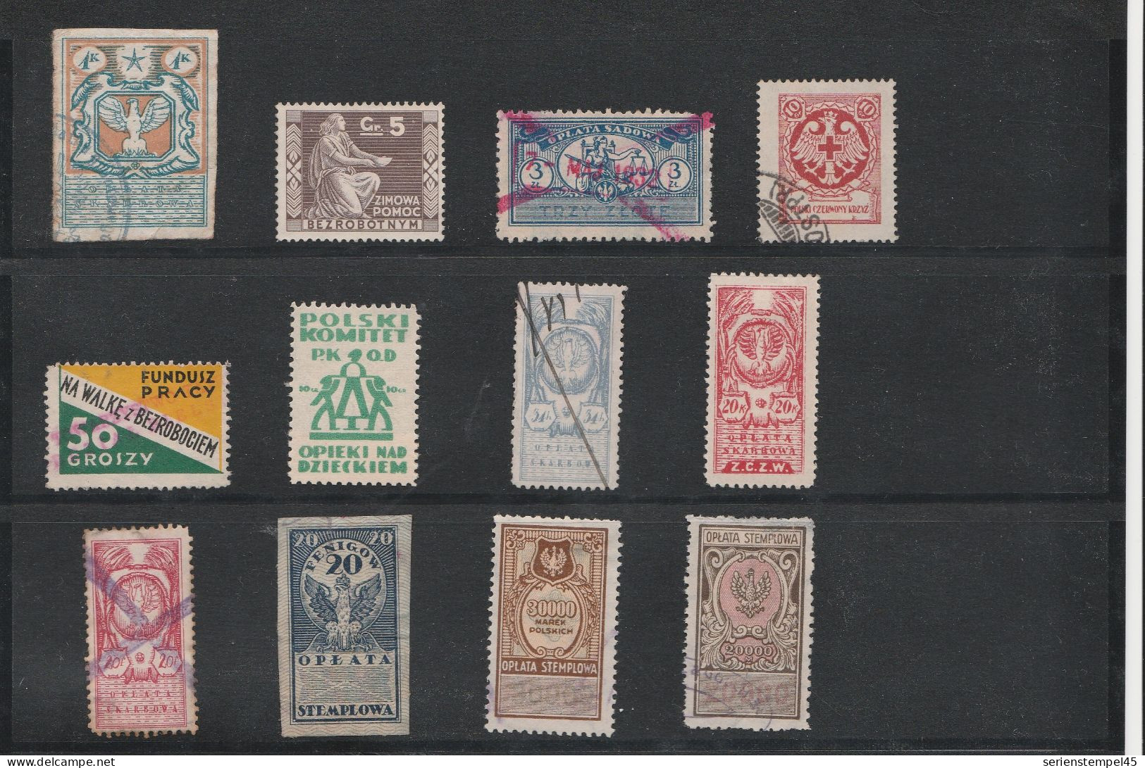 Polen  1919-1939 Republik  Vignetten 12 Verschiedene Siehe Bild - Labels