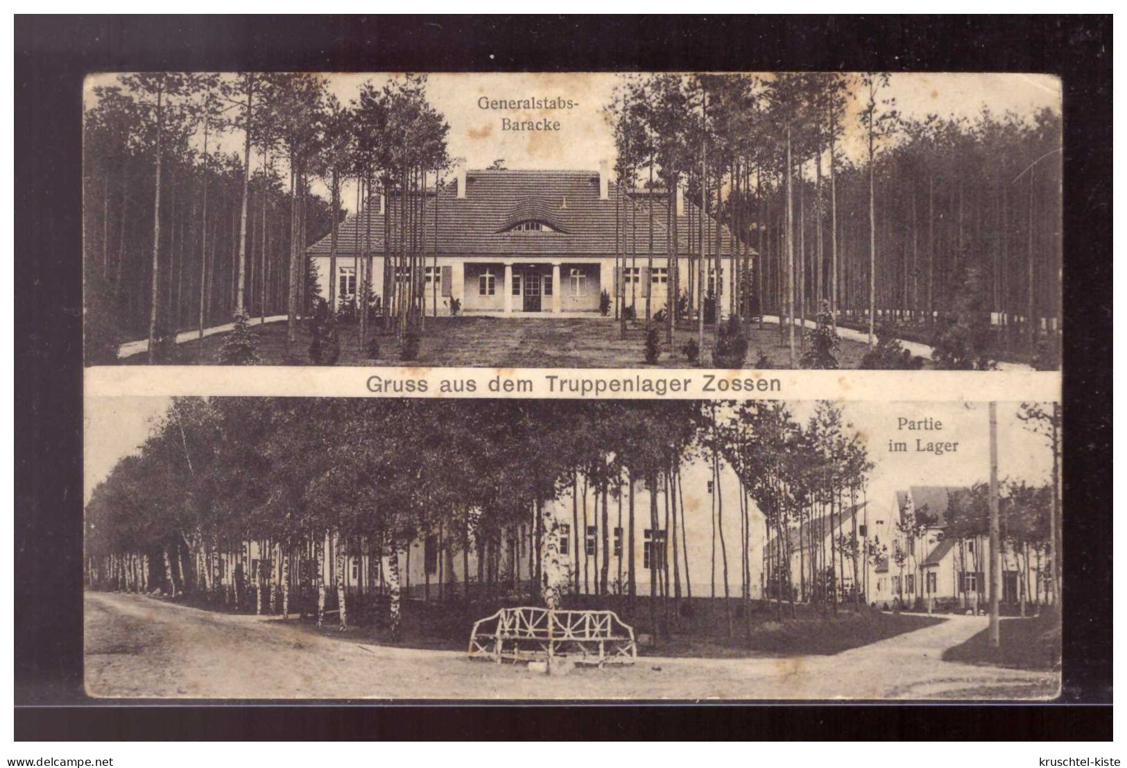 DT-Reich (021691) Propaganda Postkarte, Gruß Aus Dem Truppenlager Zossen,  Mehrfelderkarte, Gelaufen 19.5.1914 - Zossen