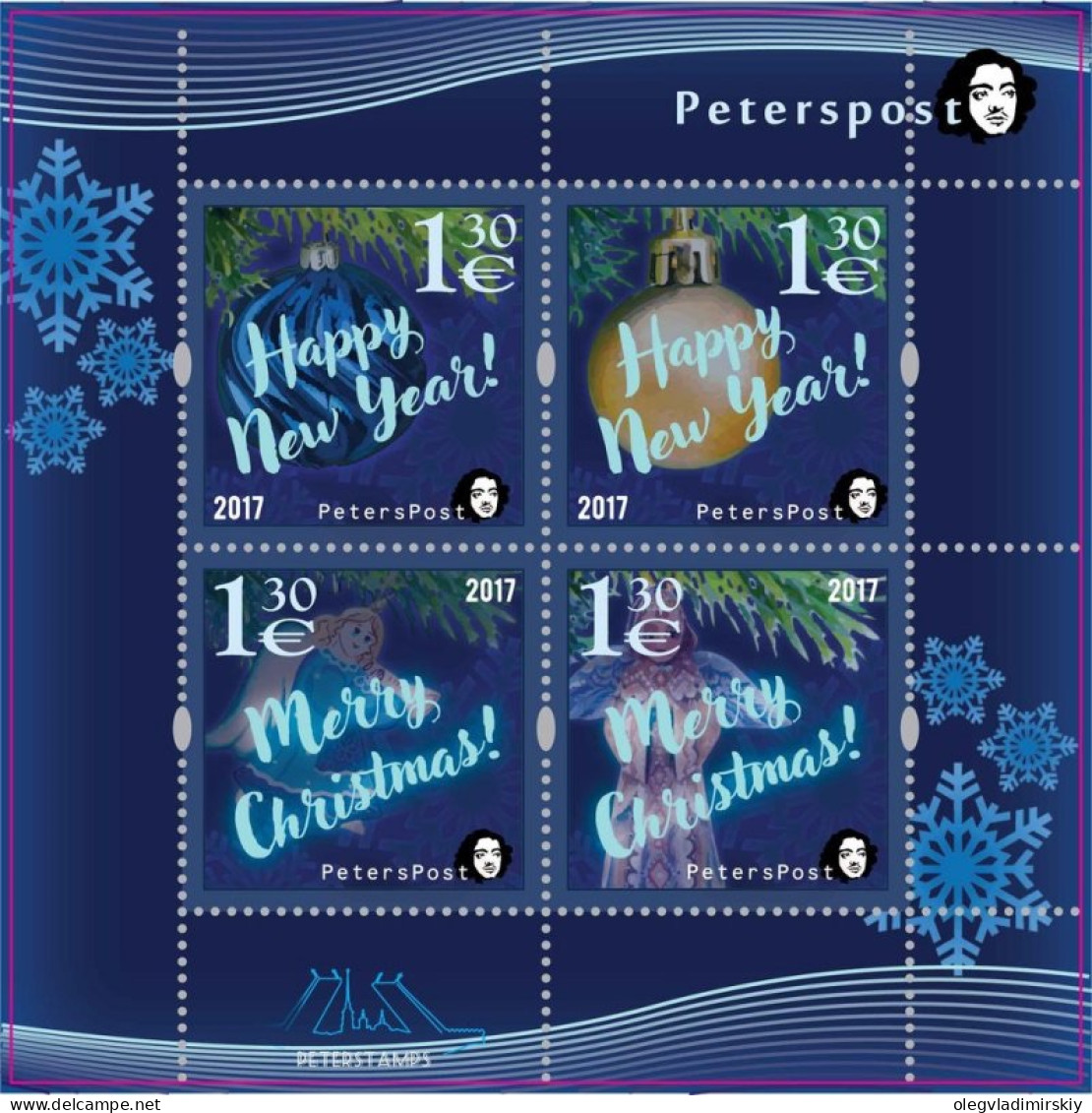 Finland 2017 Christmas And New Year Peterspost Block Mint - Unused Stamps