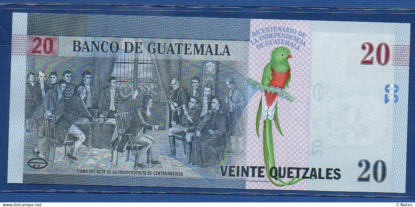 GUATEMALA - P.W127 – 20 Quetzales  2020 UNC, Serie E17779595A "200th Anniversary Of Independence" Commemorative Issue - Guatemala