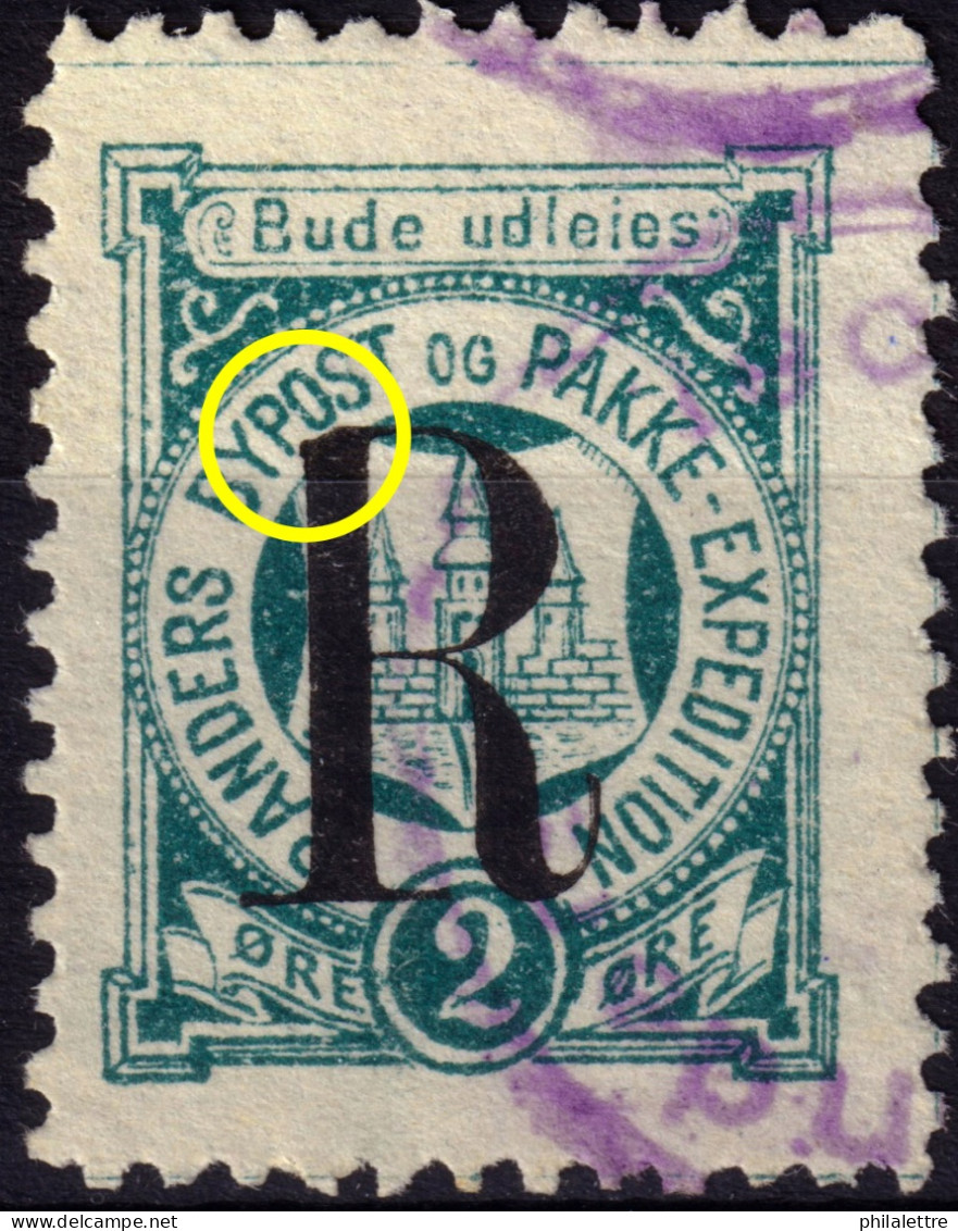 DANEMARK / DENMARK - 1887 - RANDERS Local Post R On 2 øre Myrtle Green (Broken R) P.12- VF Used -c - Emissioni Locali