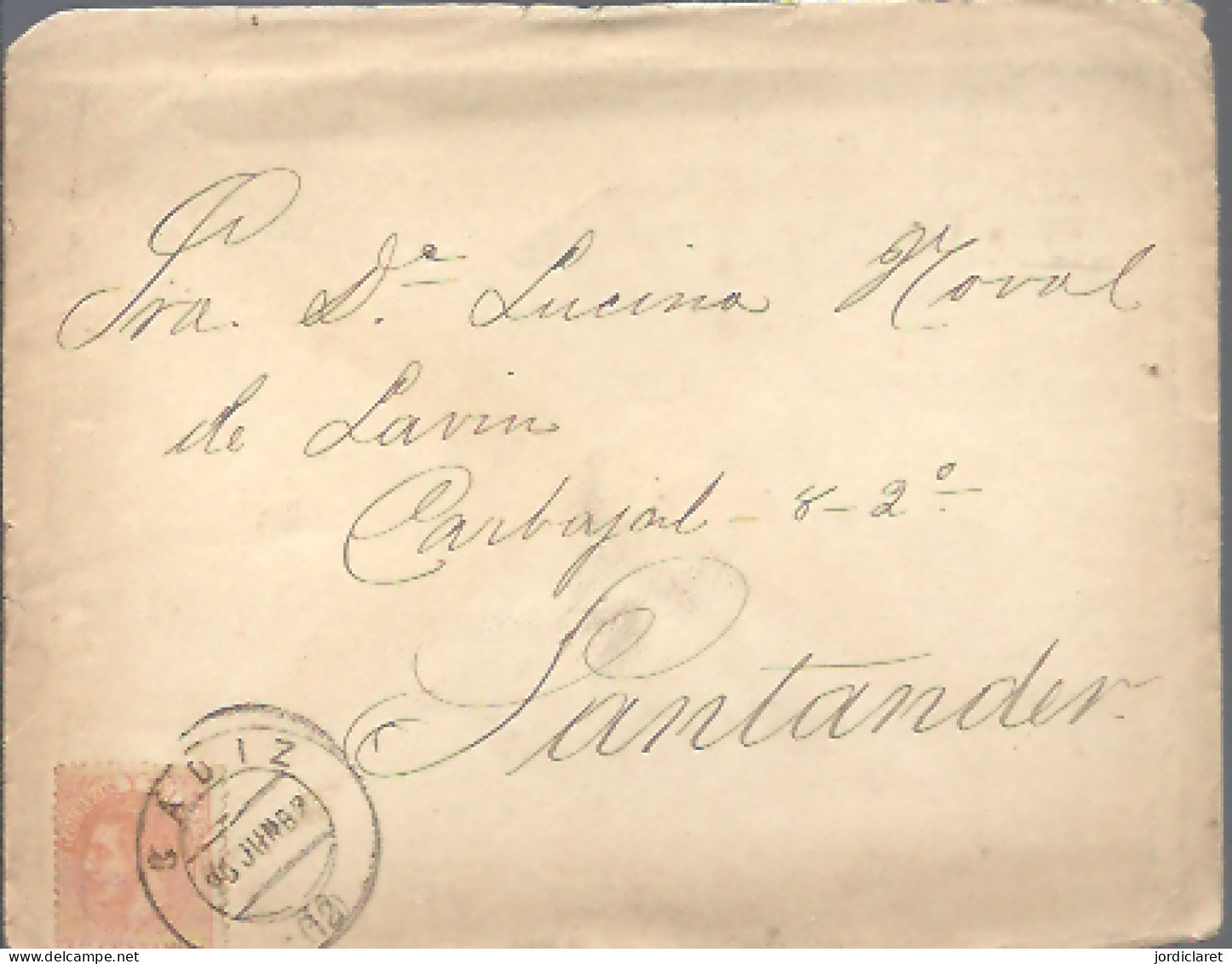 CARTA 1889    CADIZ A SANTANDER - Storia Postale