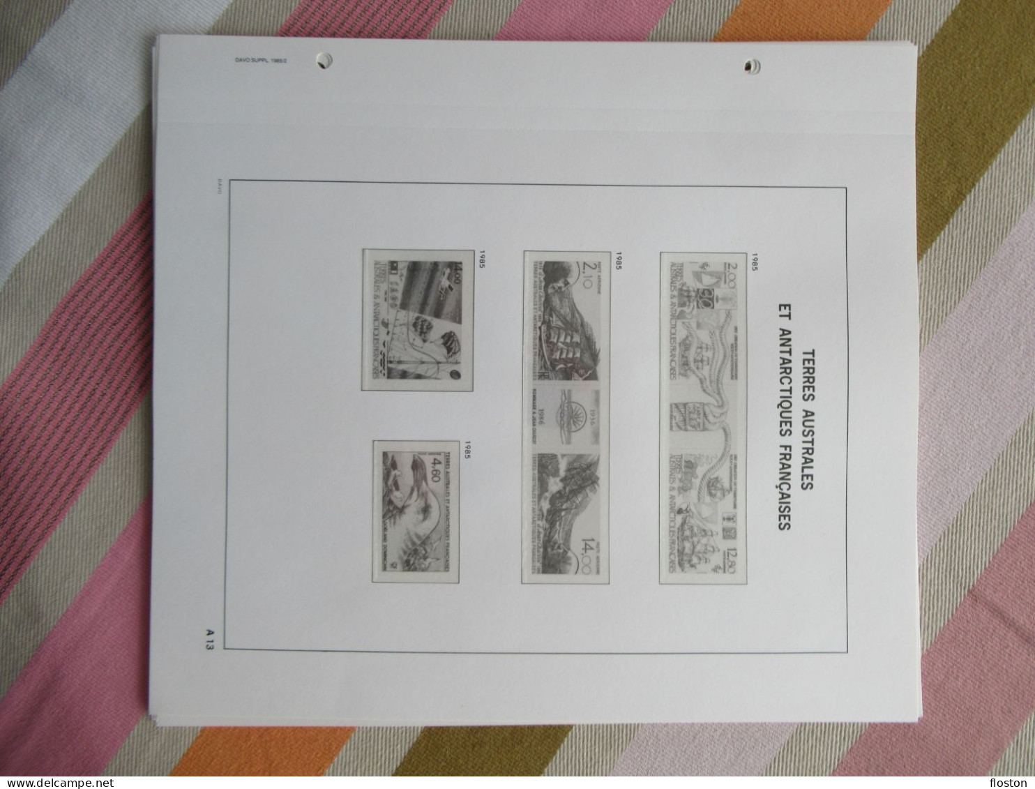 TAAF Poste Aérienne - Page A5 à A24 d'album Davo - Année 1974 à 1998