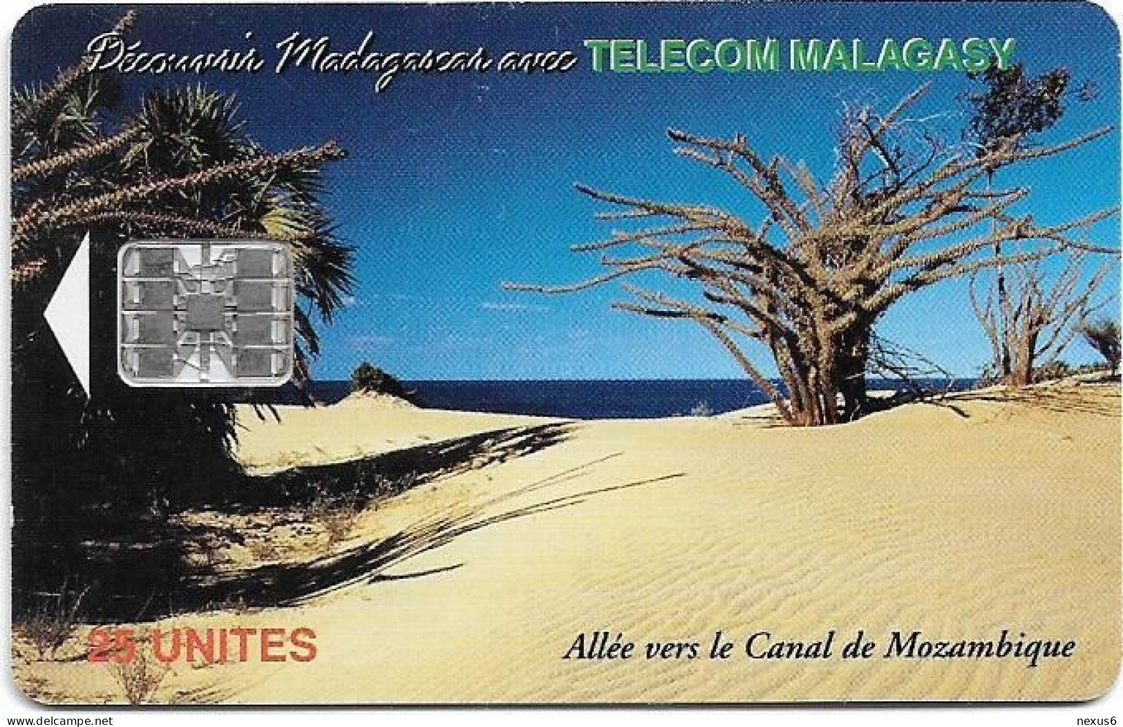 Madagascar - Telecom Malagasy - Beach, (Canal De Mozambique) - 25Units, Chip SC7, 500.000ex, Used - Madagaskar