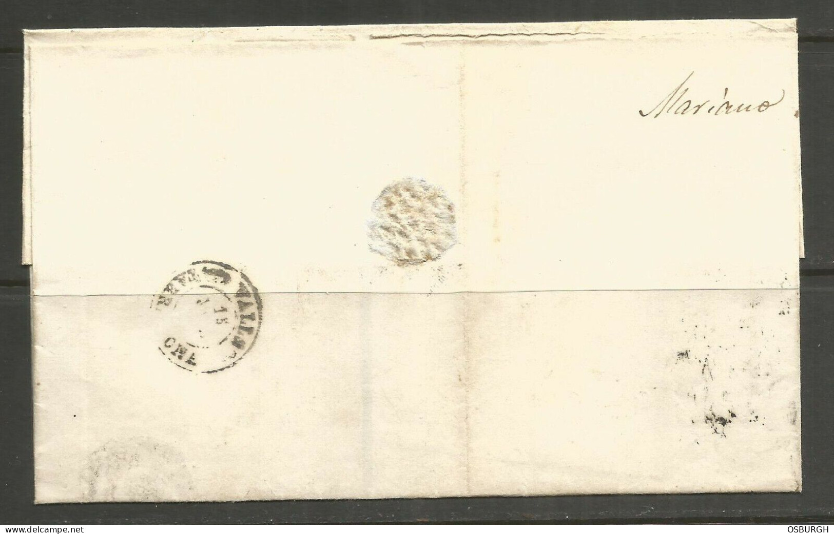 SPAIN. FOLDED COVER. 1872. BARCELONA TO VALLS. - Lettres & Documents